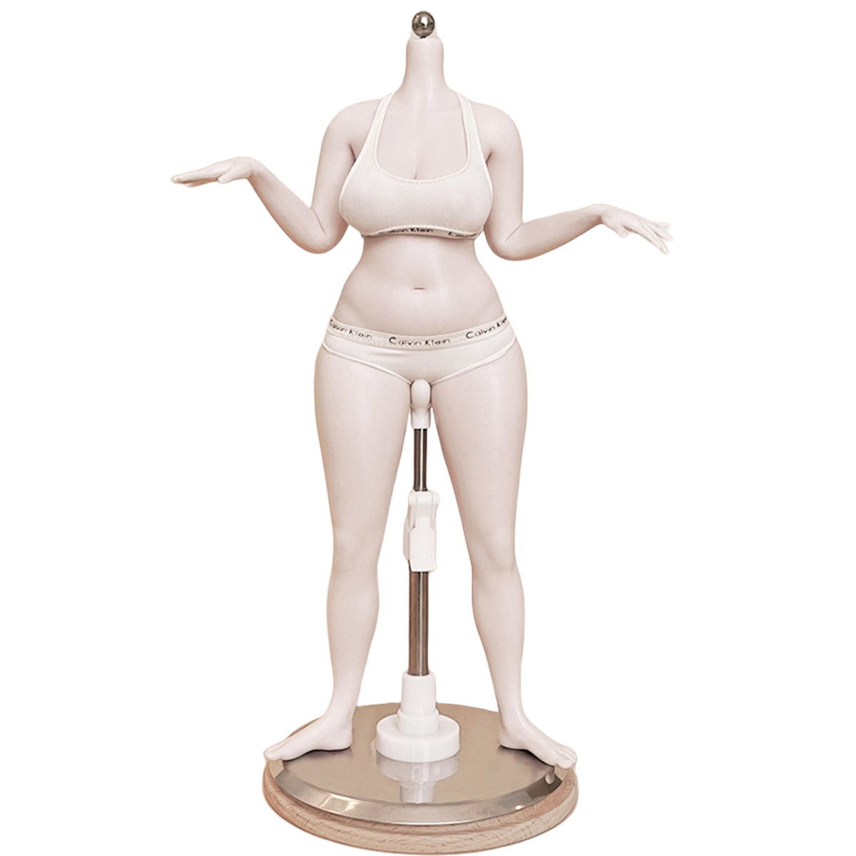 PDTOYS Seamless Platinum Silicone Plus Size Female Body S2 Integrated Hands & Feet Pale Skin with Body Makeup Articulated Fingers