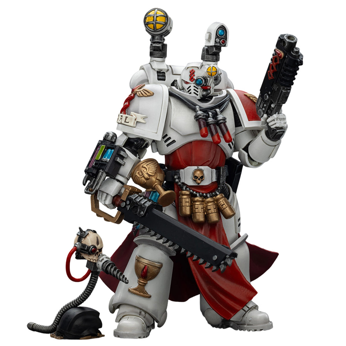 JOYTOY Warhammer 40,000, Razorback with twin lascannon/Captain with Heavy Bolt Pistol & Power Sword/Sanguinary Priest with Heavy bolt pistol chainsword and narthecium/Captain with Inferno Pistol & Power Fist, 1/18 Scale Action Figure