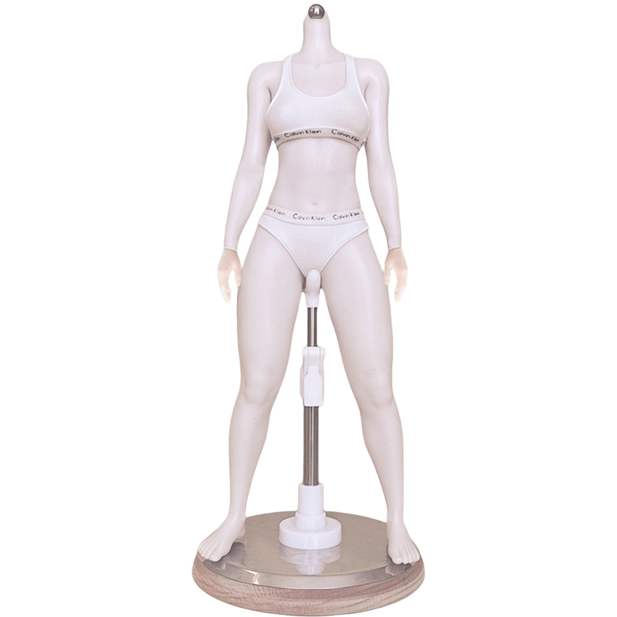PDTOYS Cuerpo Femenino Estándar de Silicona Platino Sin Costuras S401 con Manos Desmontables y Pies Integrados, Piel Pálida con Maquillaje Corporal