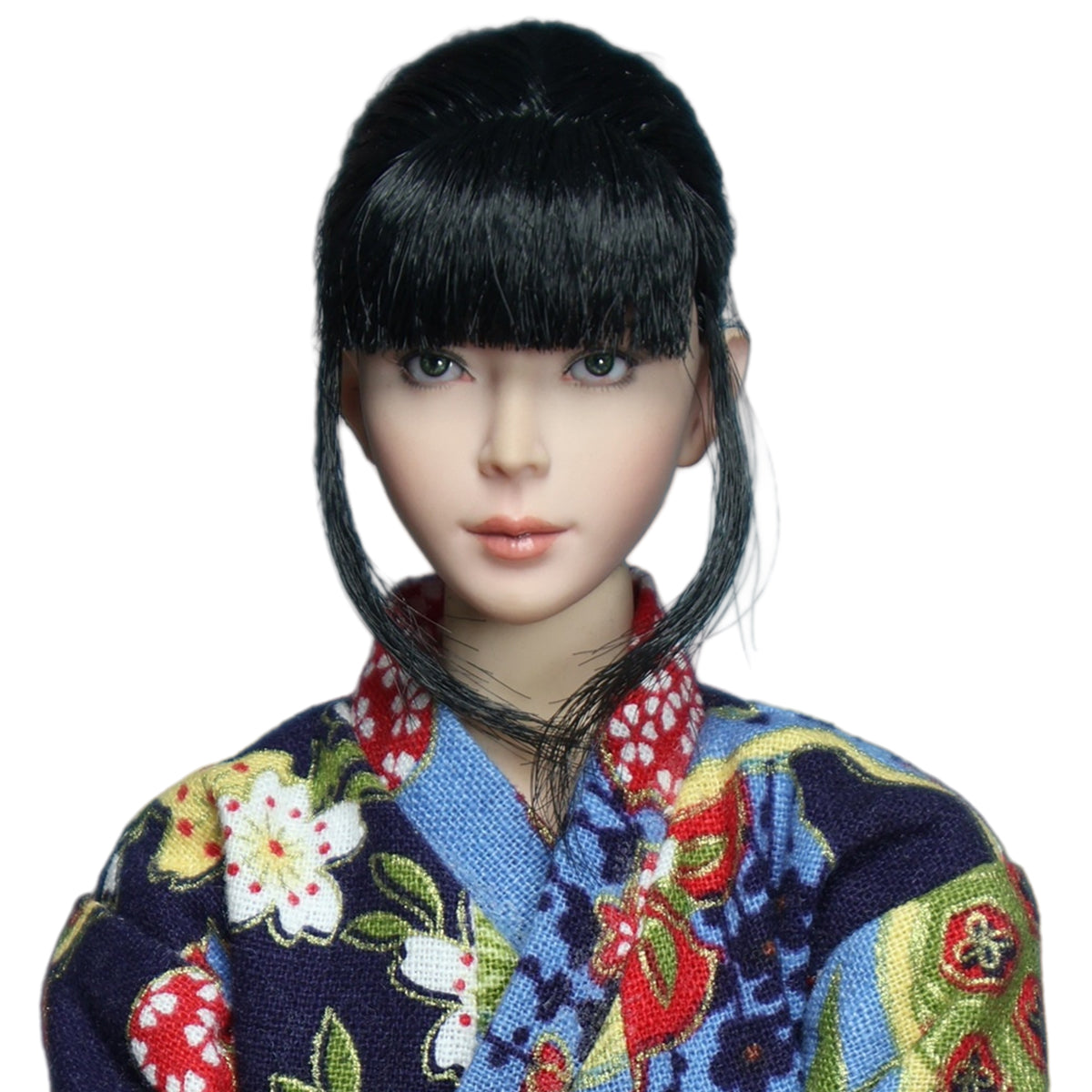 JKTOYS, Asian Beauty Hana with Movable Eyes Head Sculpture, Accessory for 12-inches Action Figurine