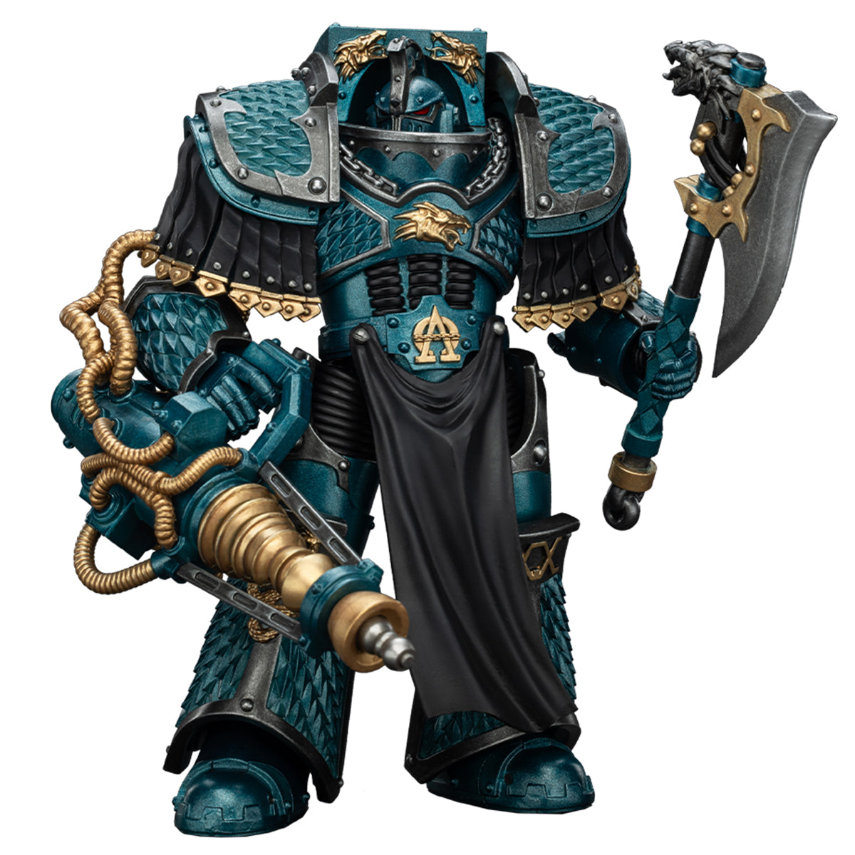 Figuras de acción JOYTOY Warhammer La Herejía de Horus: Legión Alfa, Terminator de Lerna con cañón de rayos de conversión