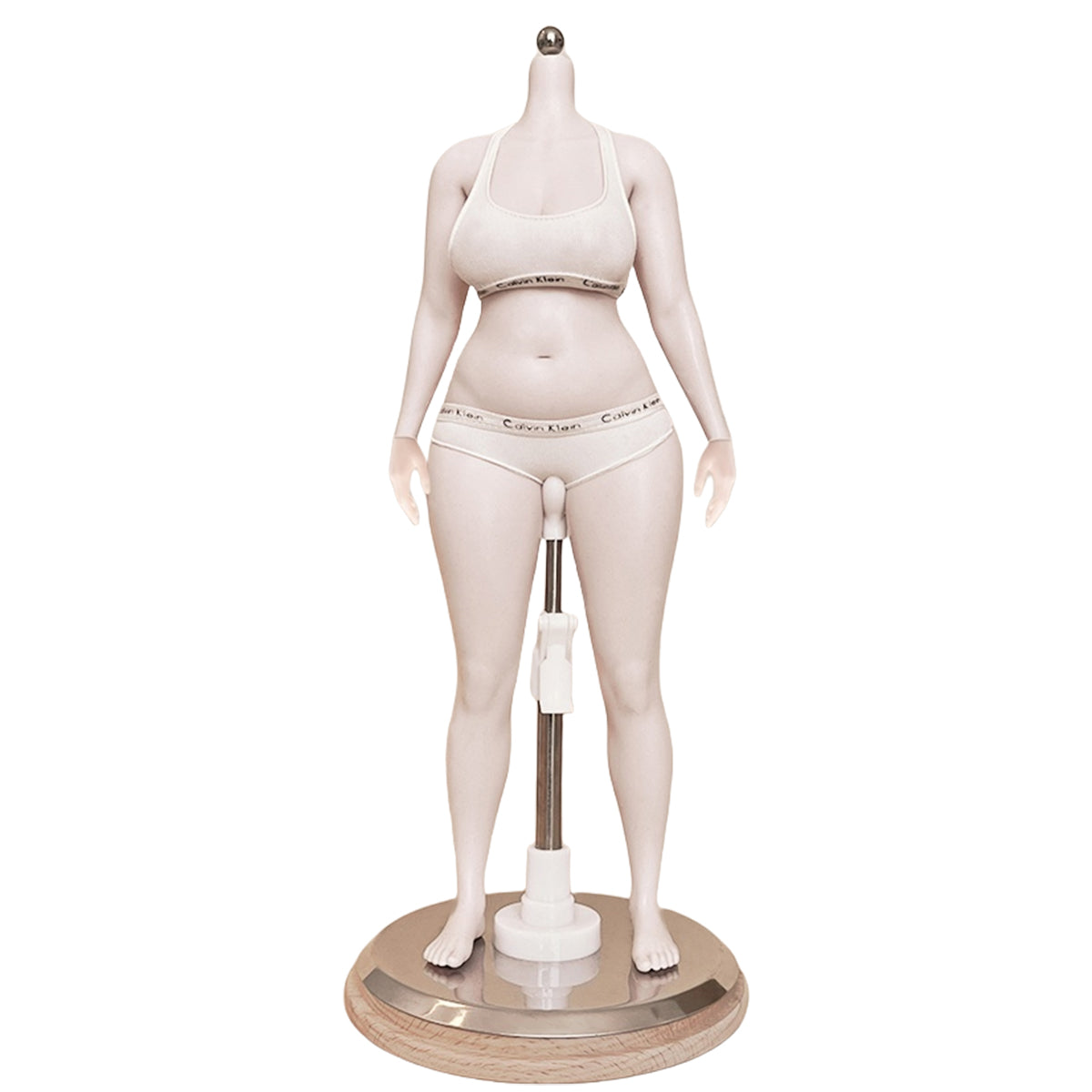 PDTOYS Seamless Platinum Silicone Plus Size Female Body S201 Detachable Hands & Integrated Feet Pale Skin with Body Makeup