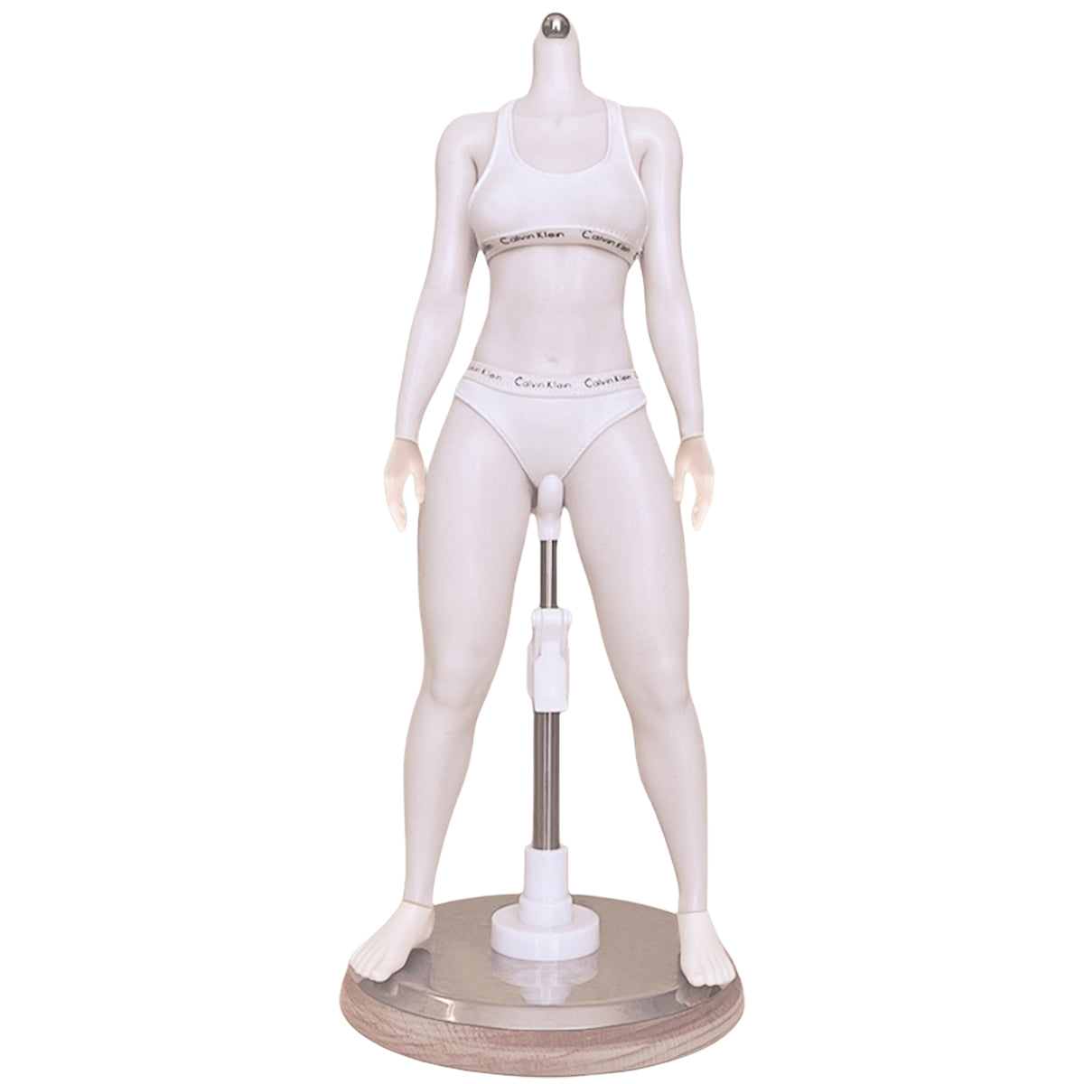 PDTOYS Cuerpo Femenino Estándar de Silicona Platino Sin Costuras S402 con Manos y Pies Desmontables, Piel Pálida y Maquillaje Corporal