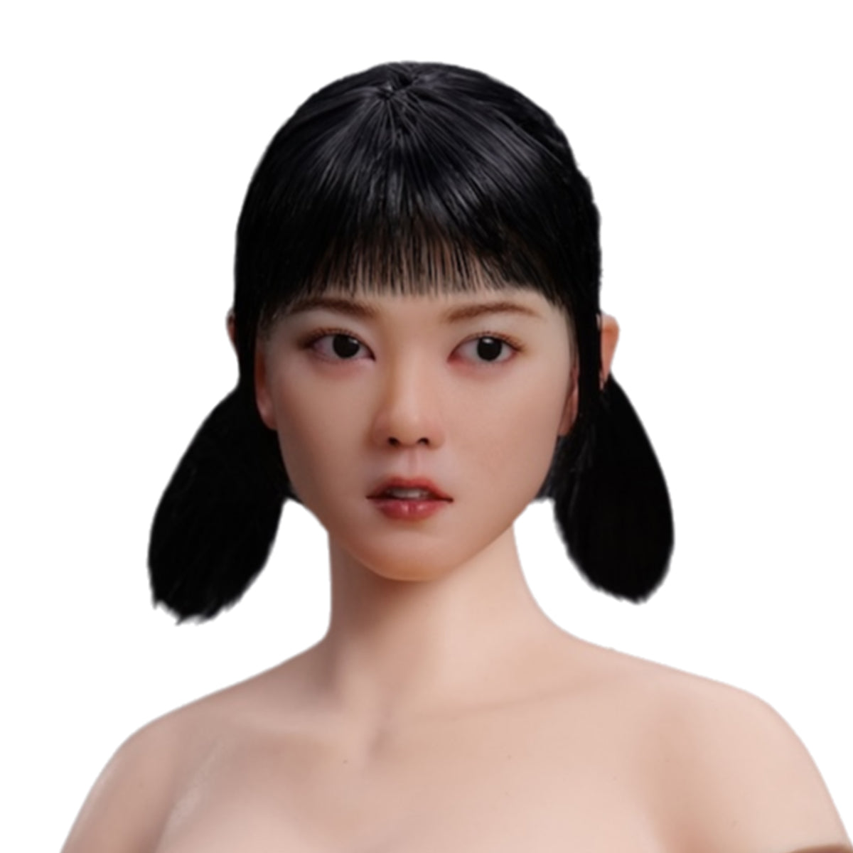 YMTOYS, Cabeza de mujer asiática con ojos móviles, esculpida en trigo, para figura de 30 cm