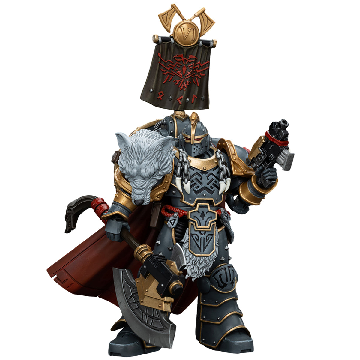 (Only Shipped to the US) JOYTOY Space Wolves Legion Praetor with Power Axe and Combat Shield JT00133 Warhammer 1/18 Scale Action Figure