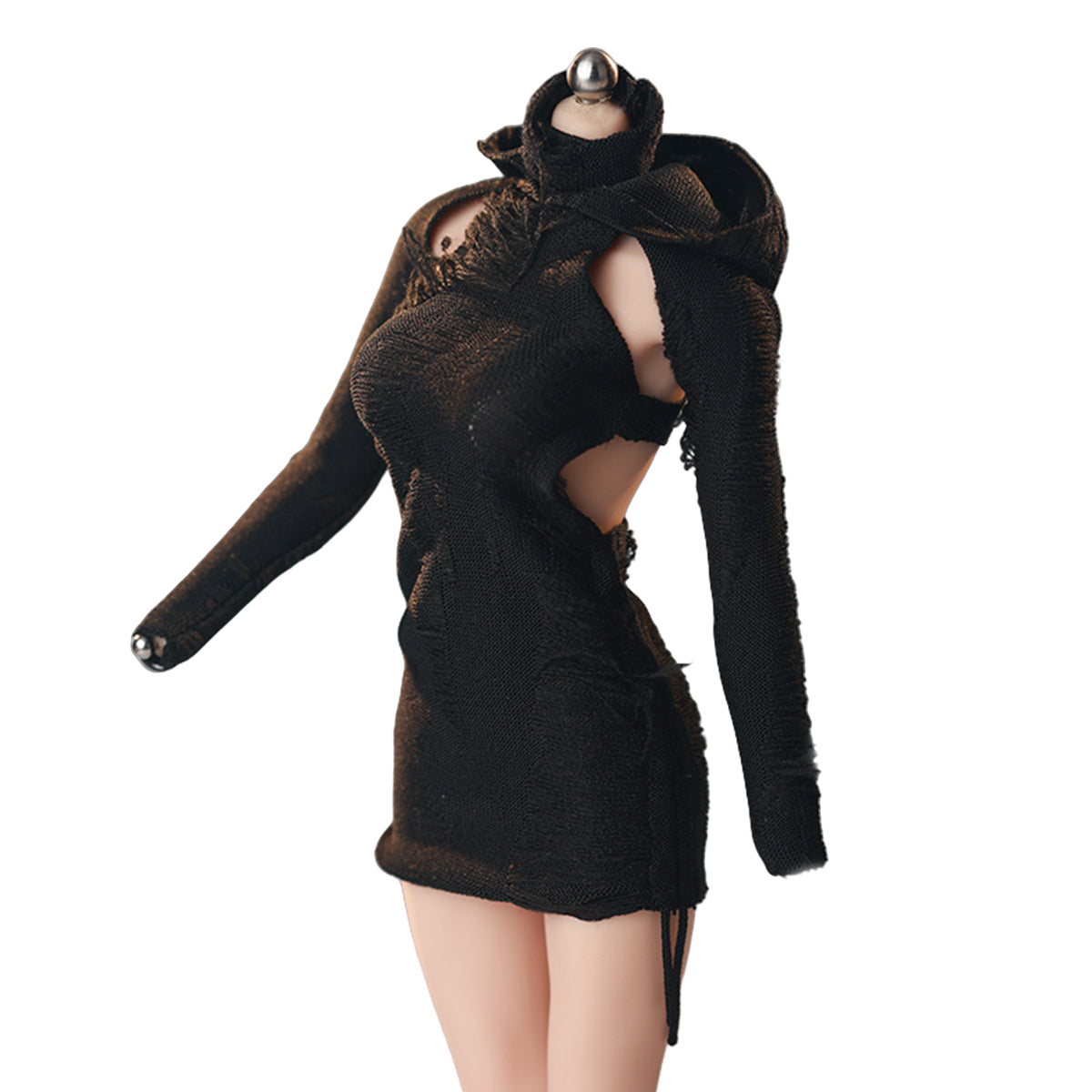 JIAOUDOLL Ruched Post-Apocalyptic Style Long Dress JO25X-05 Doll Clothes Accessory Fit 1/6 Scale 12-inches Figure