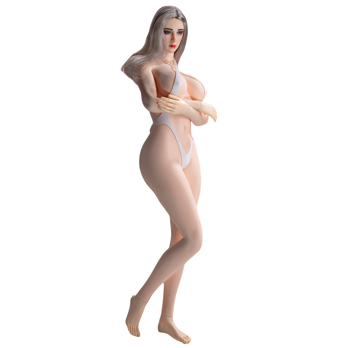 TBLeague, Seamless Eropean & Proportions Female Body Type Suntan-Skined Large Bust Detachable Feet, 1/6 Scale Action Figure Body