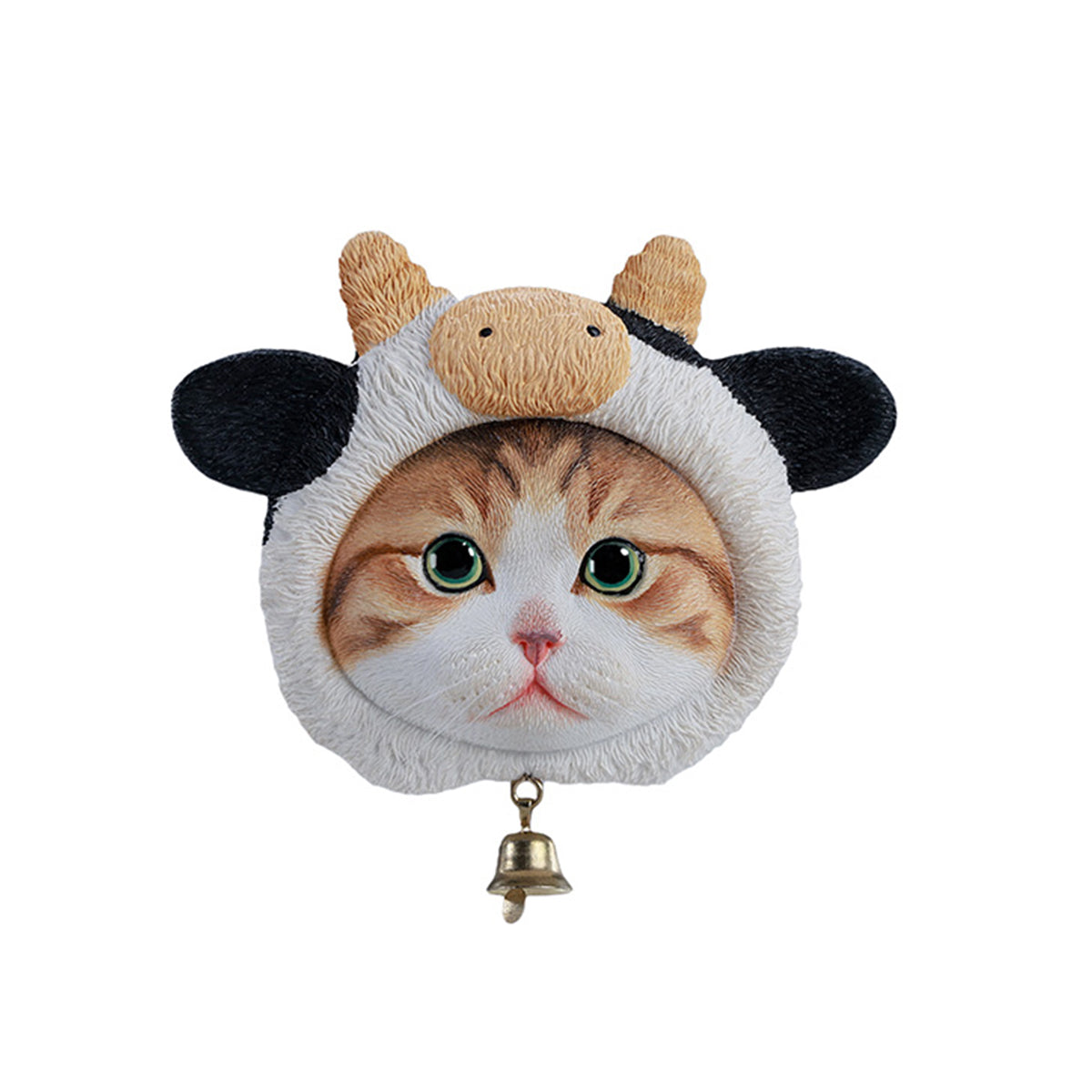 JXK, Cute Cat in Milk Cow Hat Magnet, Static Expertly Hand-Painted Lifelike Animal Figurine