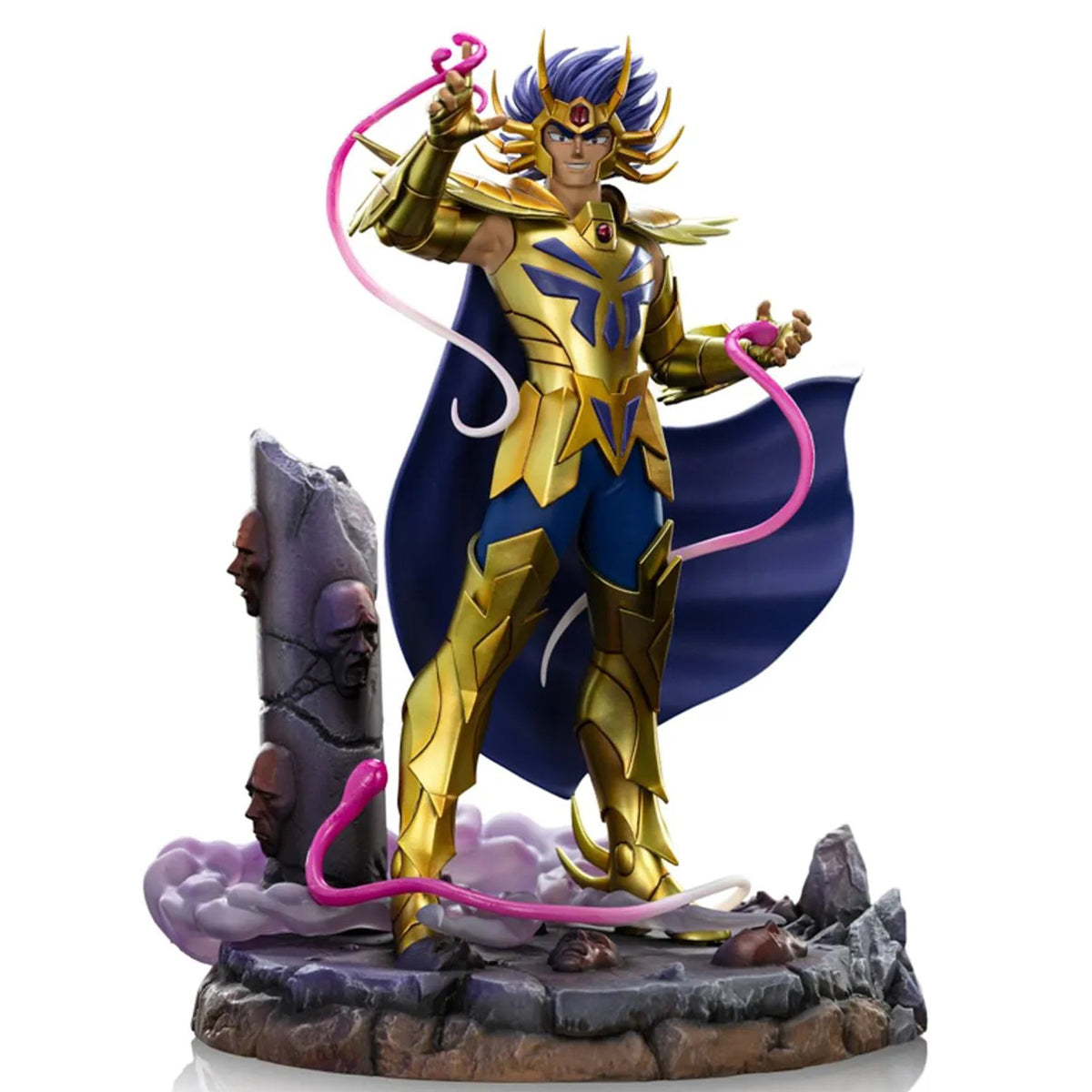 Estatua artística de la Máscara Mortal de Cáncer de Saint Seiya de Iron Studios