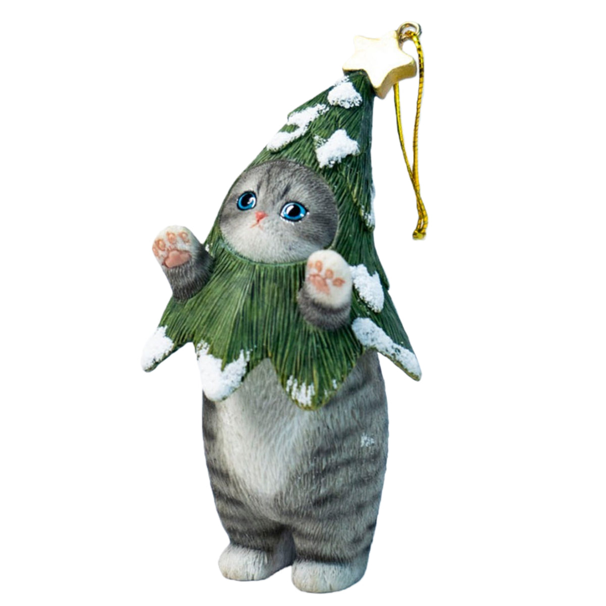 JXK Christmas Cat Tree Static Expertly Hand-Painted Lifelike Animal Figurine