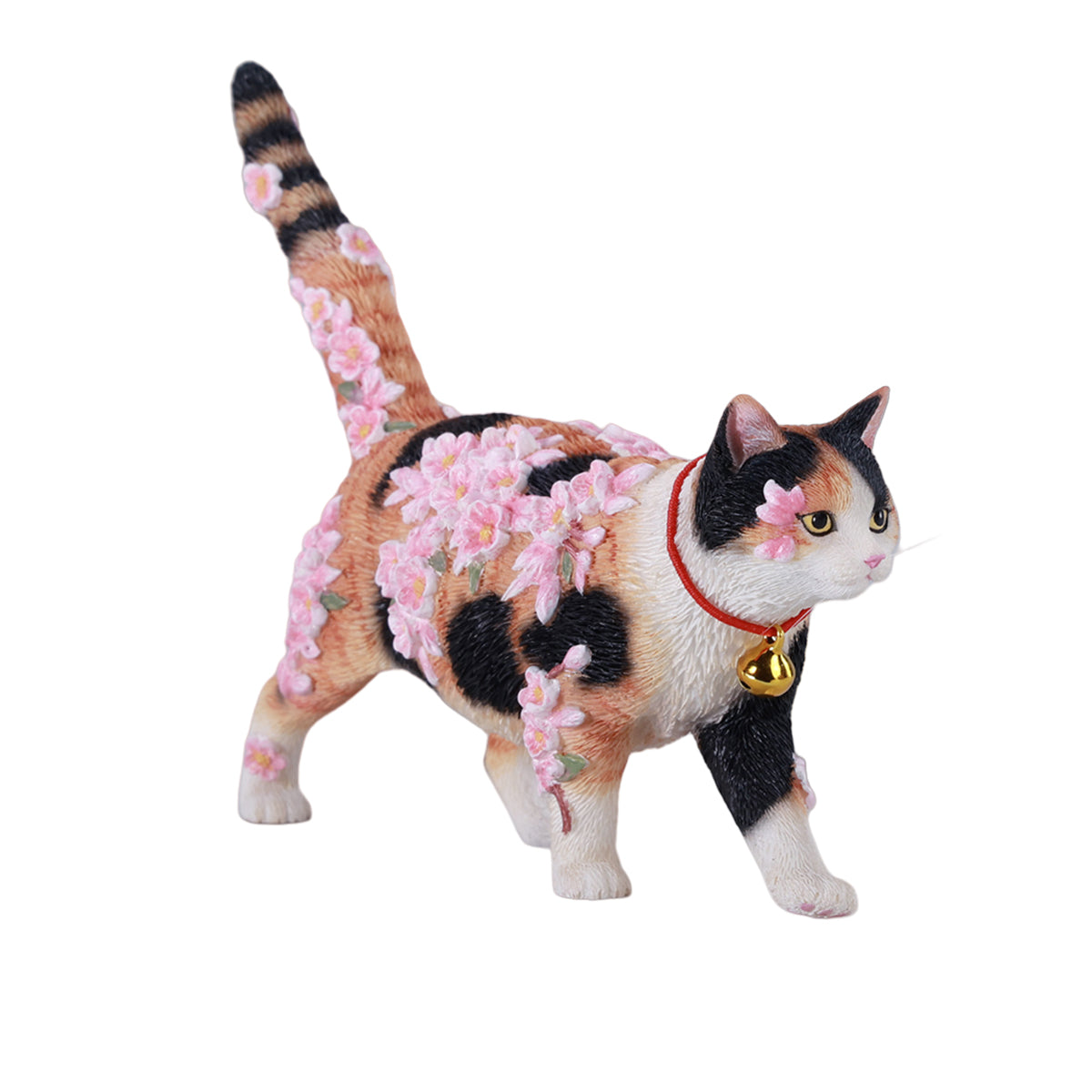 JXK, Cherry Blossom Cat, Static Animal Figurine