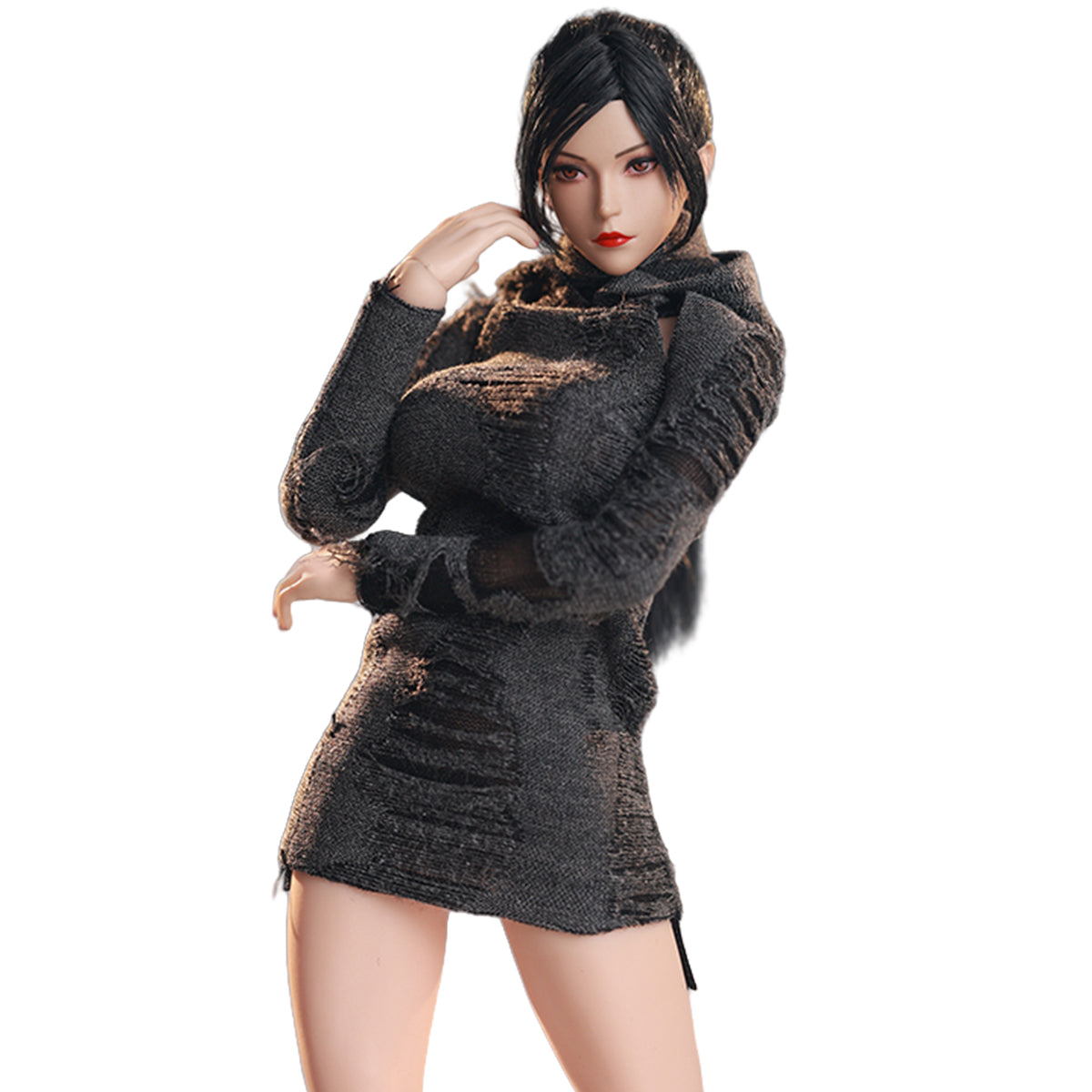 JIAOUDOLL Ruched Post-Apocalyptic Style Long Dress JO25X-05 Doll Clothes Accessory Fit 1/6 Scale 12-inches Figure