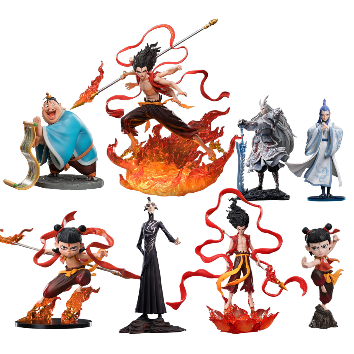 FUNCRAZY Nezha 2: The Demon Child's Sea Chaos - Six-Armed Nezha/Young Nezha/Lingzhu Version Nezha/Nezha/Ao Bing/Ao Guang/Taiyi Zhenren/Shen Gongbao/ Art Animation Movie Charcter Figurine