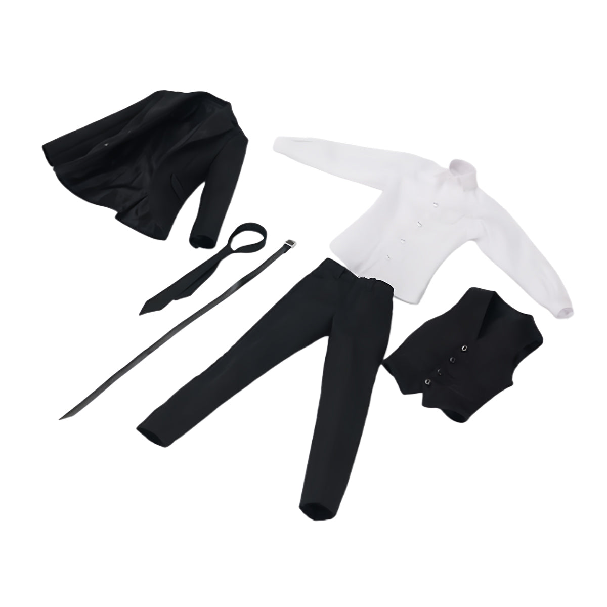 JIAOUDOLL Male Soldier Outfit Suit Jacket + Trousers + Shirt + Vest + Bow Tie Set Doll Clothes Accessory Fit 1/6 Scale 12-inches Action Figure