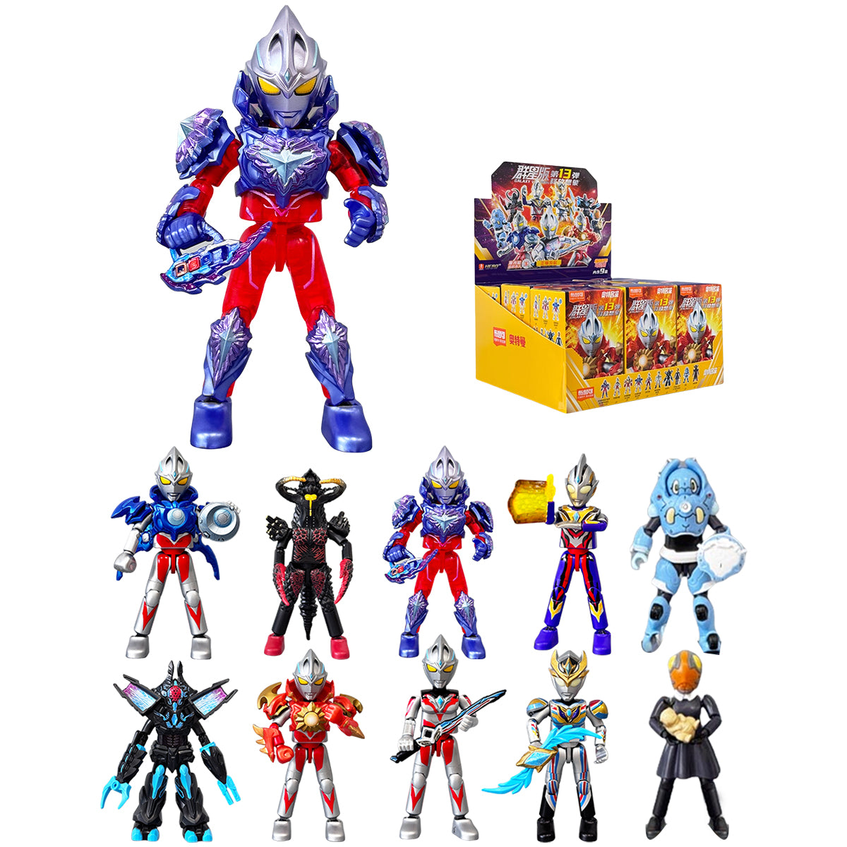 Figuras de caja ciega Blokees Ultraman Hunmanoid Ornamen Galaxy Version 13 Unleash Imagination