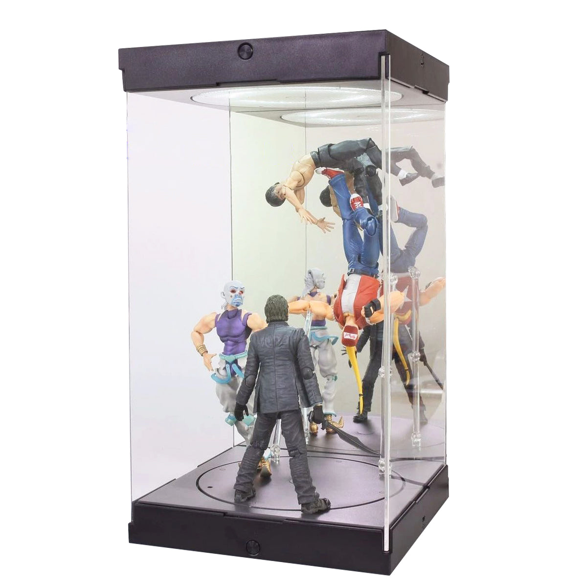 LEGEND STUDIO Rotating Display Case with Lights Black Color