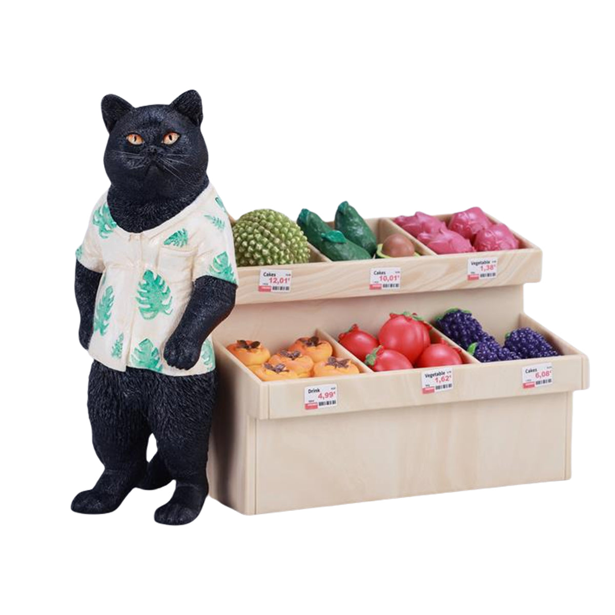 JXK, Tropical Cat Stand, Static Cat Animal Figurine