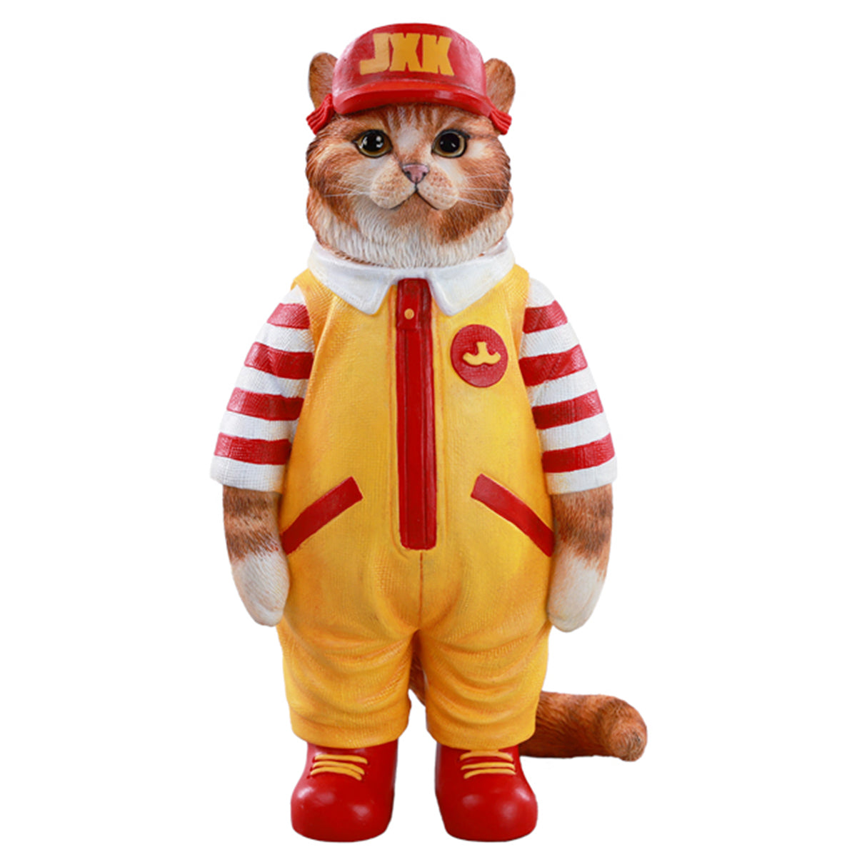 JXK Clown Cat Static Expertly Hand-Painted Lifelike Animal Figurine