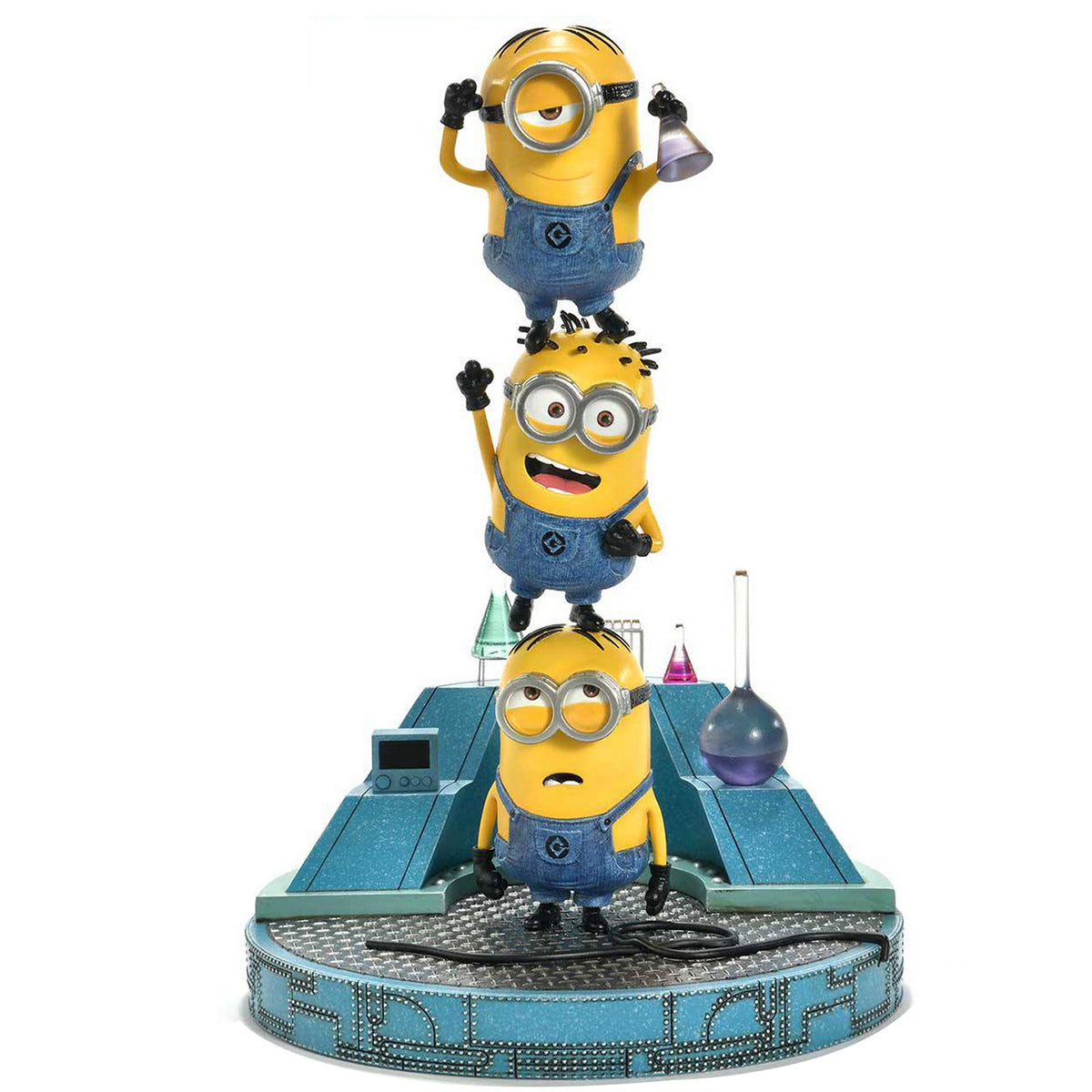 Prime 1 Studio, Trío de Minions con base de laboratorio, figura de estatua