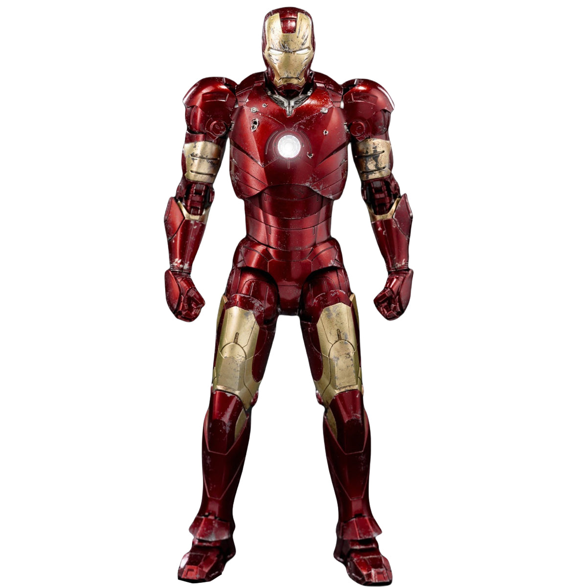 Figuras de acción Threezero DLX Iron Man Mark 3 dañadas por la batalla