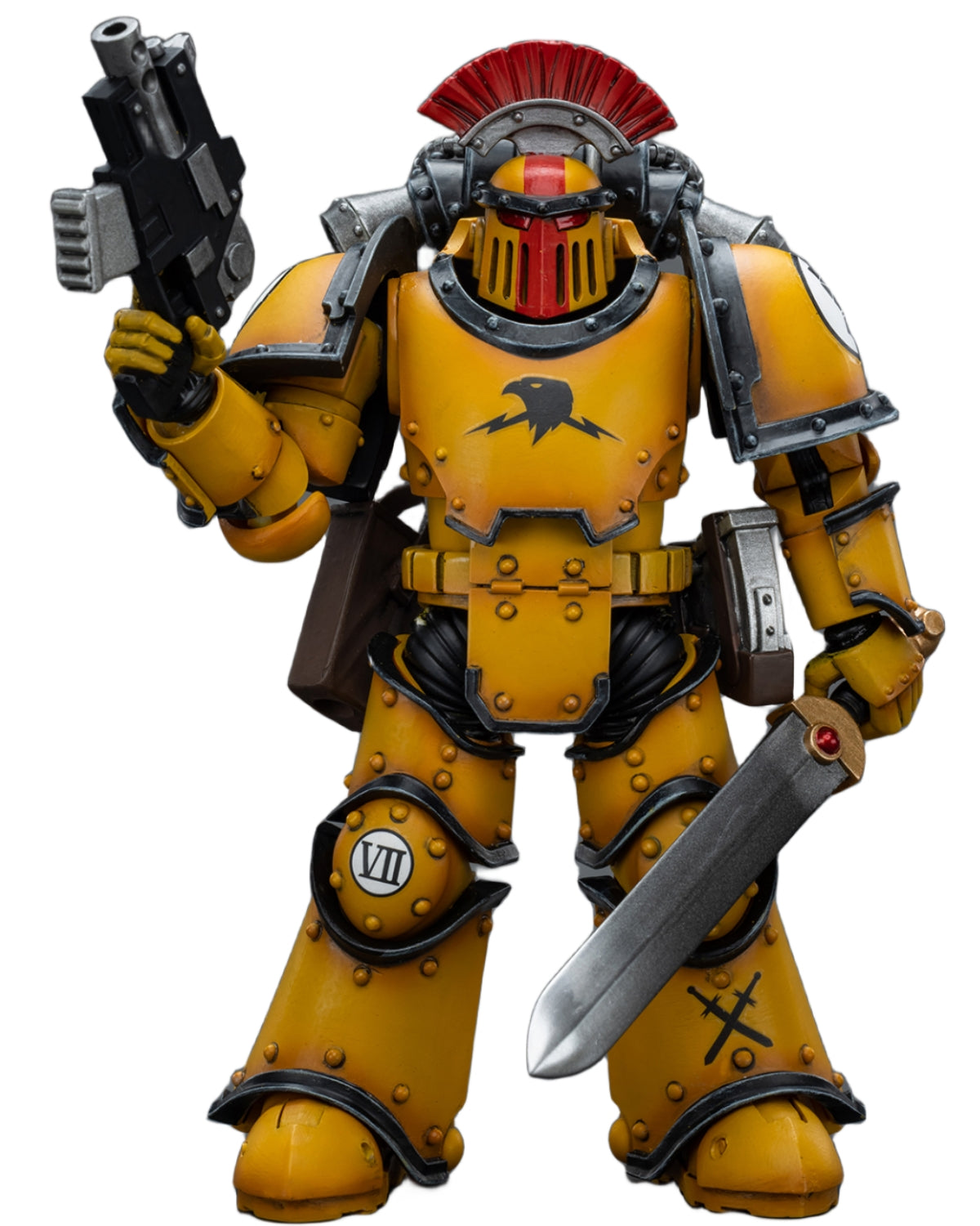Figurine de collection JoyToy 40K : Imperial Fists Legion MkIII Tactical Squad Sergent avec Power Sword, figurines d'action à l'échelle 1:18 JT9046