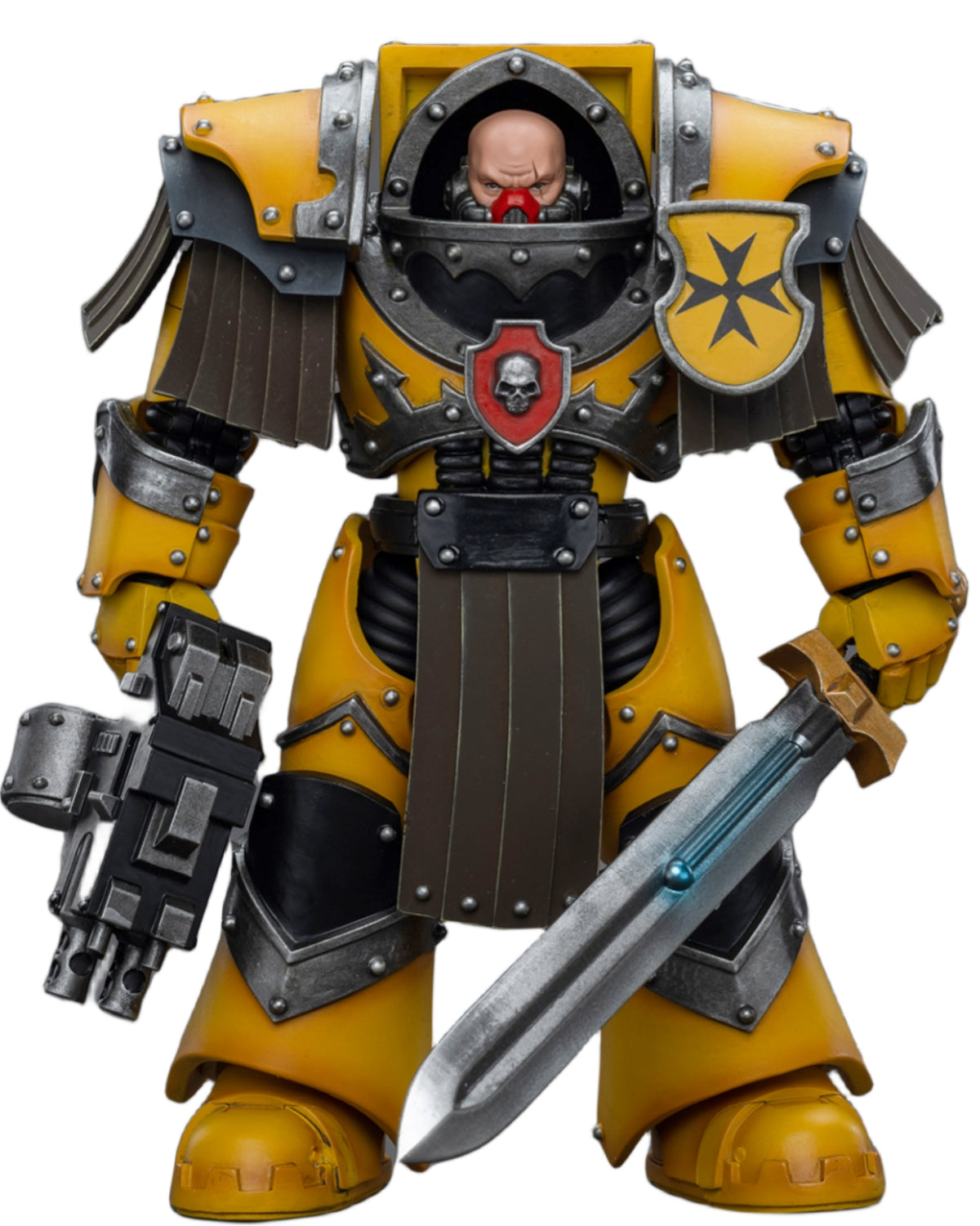 JoyToy Warhammer The Horus Heresy : Imperial Fists Legion Cataphractii Terminator Squad Legion Cataphractii Sergent avec Power Sword Figurines d'action