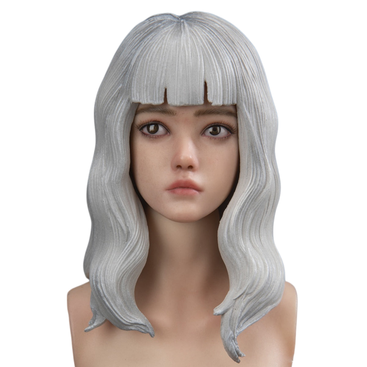 TVH007 Nini Cast Resin Female with Movable Eyes Head Sculpt Long Brown Hair Accessory 1/6 Scale Fit Action Figure