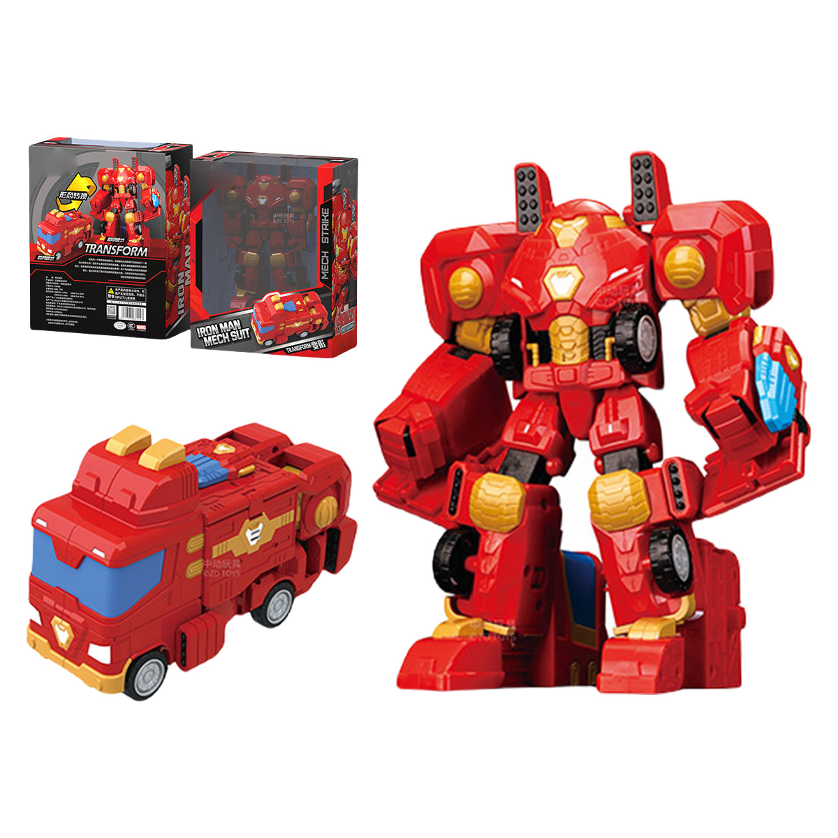 ZD Toys The Avengers Spider-Man/Black Panther/Hulk/Thor/Captain America/Iron Man Transformable Vehicle Car Model