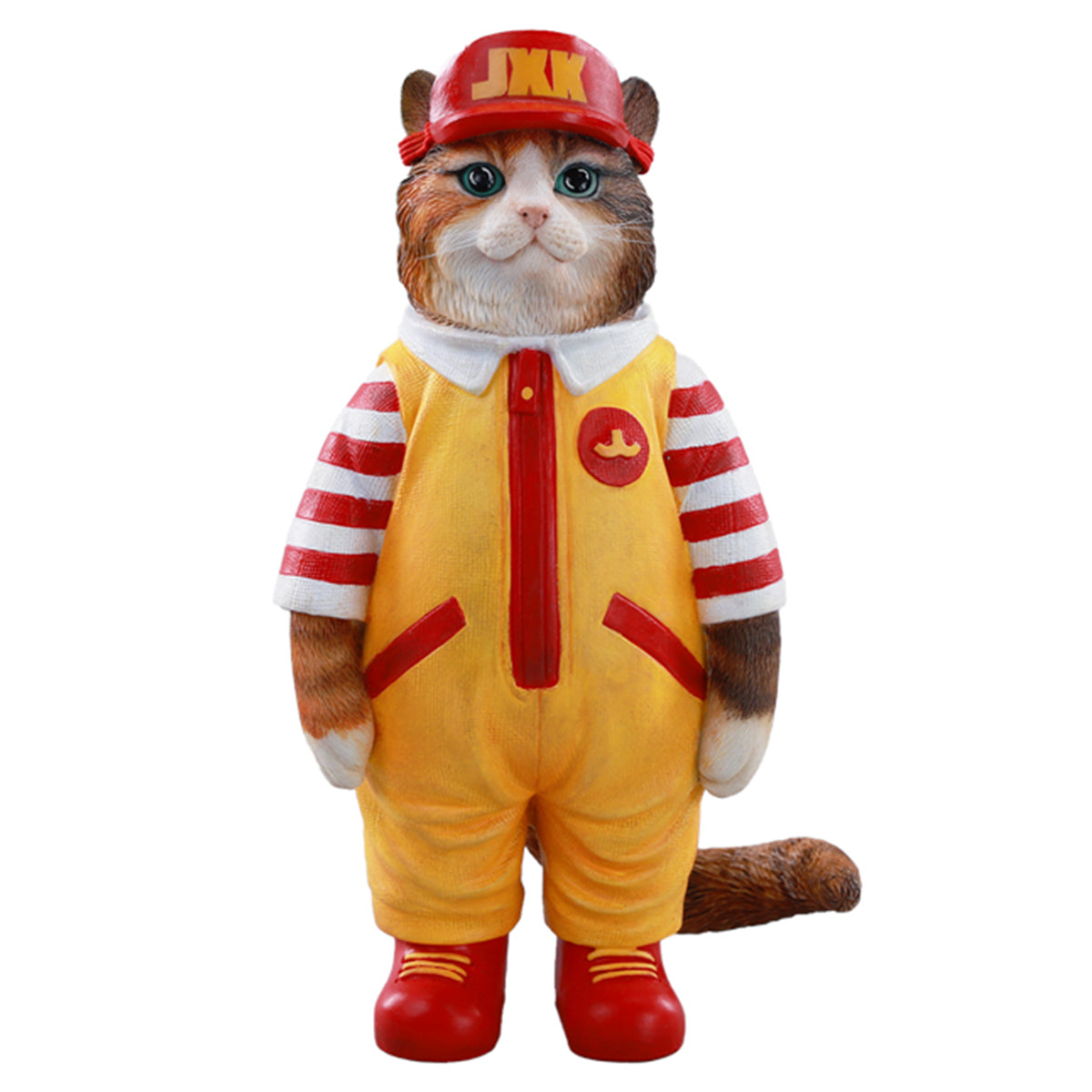 JXK Clown Cat Static Expertly Hand-Painted Lifelike Animal Figurine