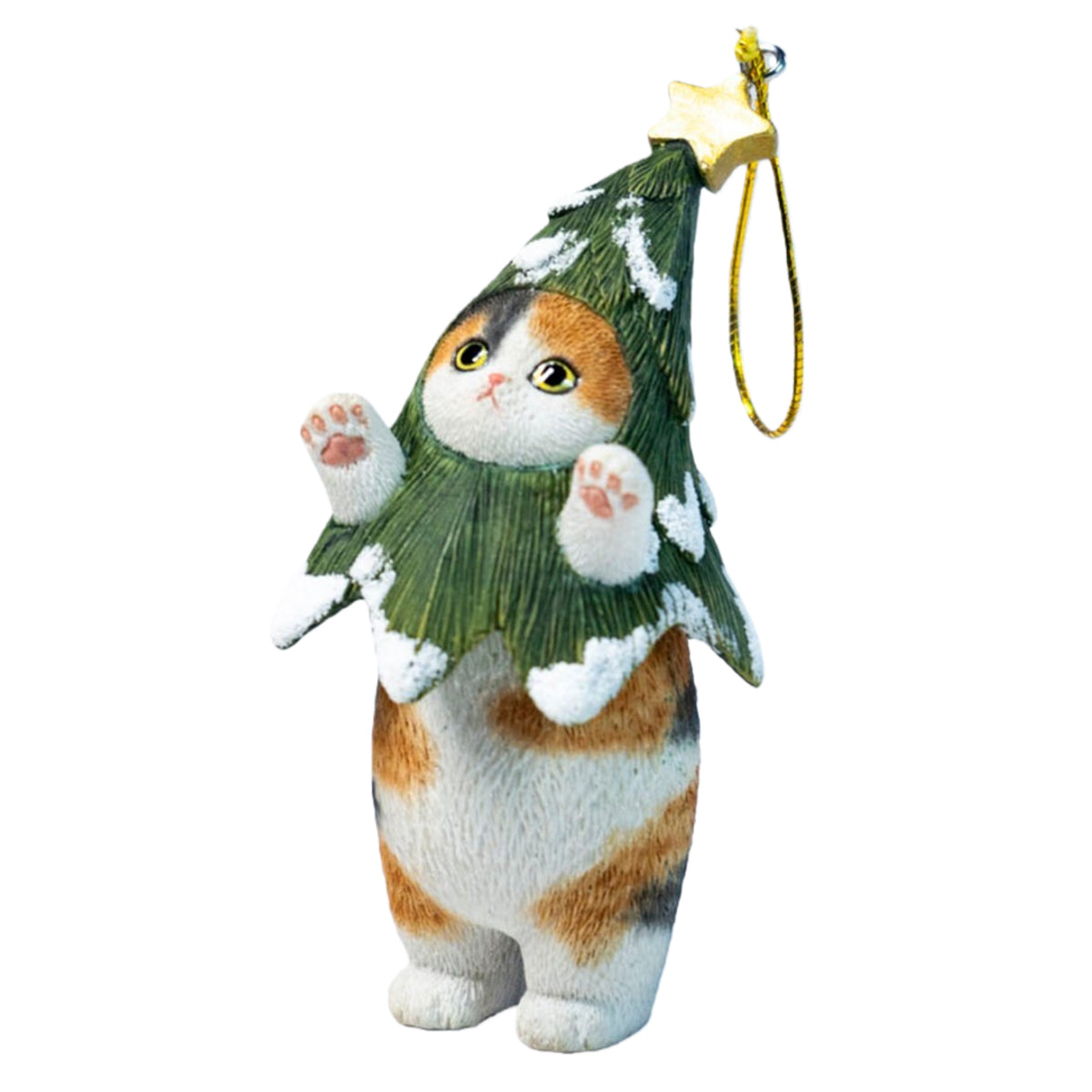 JXK Christmas Cat Tree Static Expertly Hand-Painted Lifelike Animal Figurine