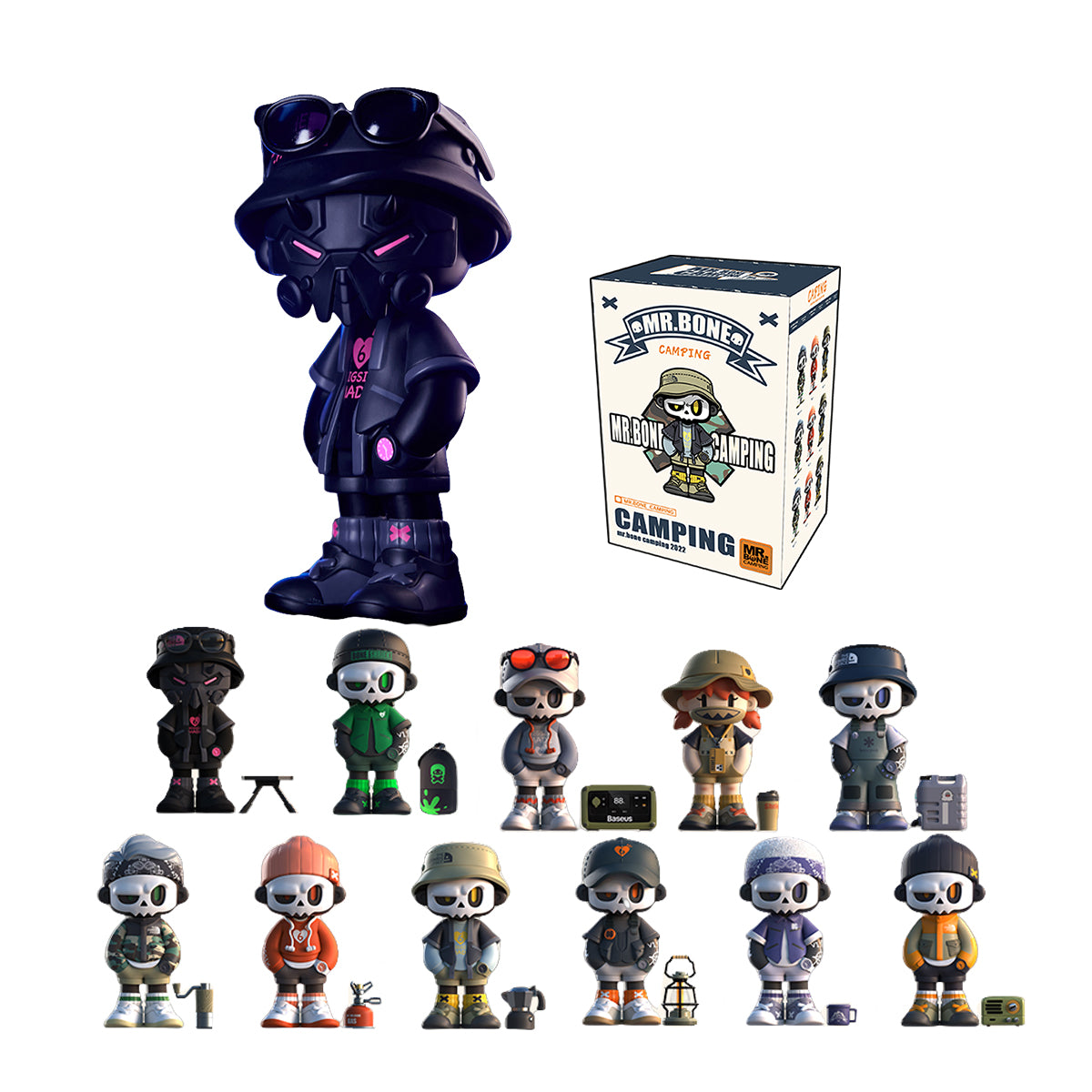 MR.BONE Fourth Generation Camping Mask Blind Box Figure
