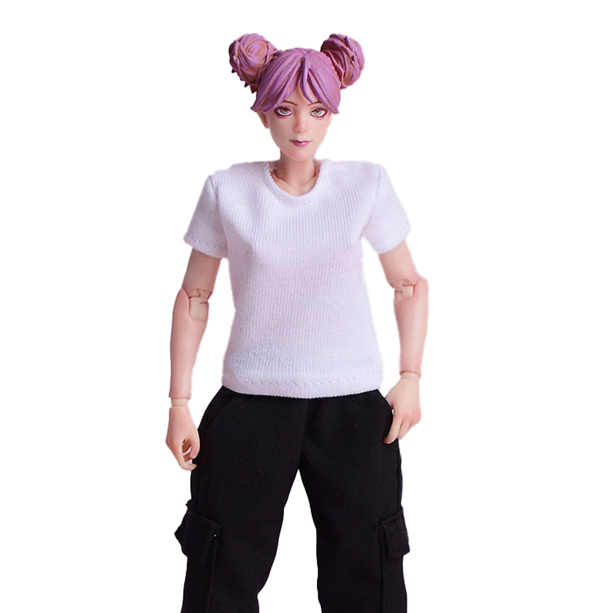 Ropa para muñecas ATStory: camiseta blanca de manga corta de Mecha Girl para figura de acción coleccionable de 6 pulgadas