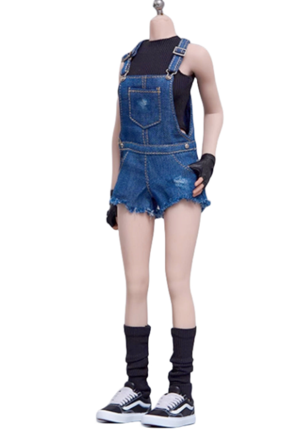 Ropa para muñecas Cdtoys: pantalones cortos de mezclilla con tirantes para figuras de acción femeninas de 30 cm