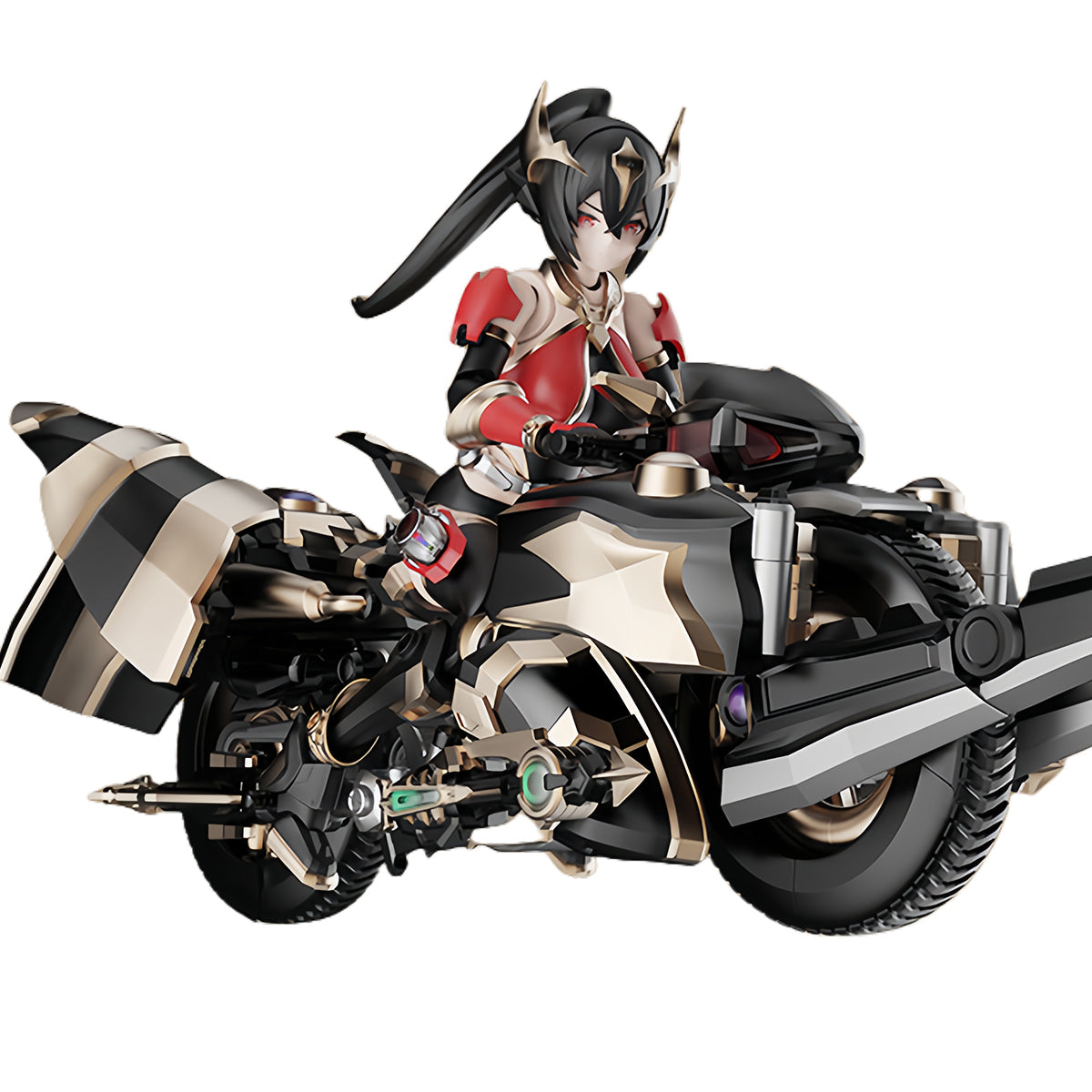 Kits de ensamblaje de modelos de doble carrocería y motocicleta de la diosa guerrera creativa Yubo Lia