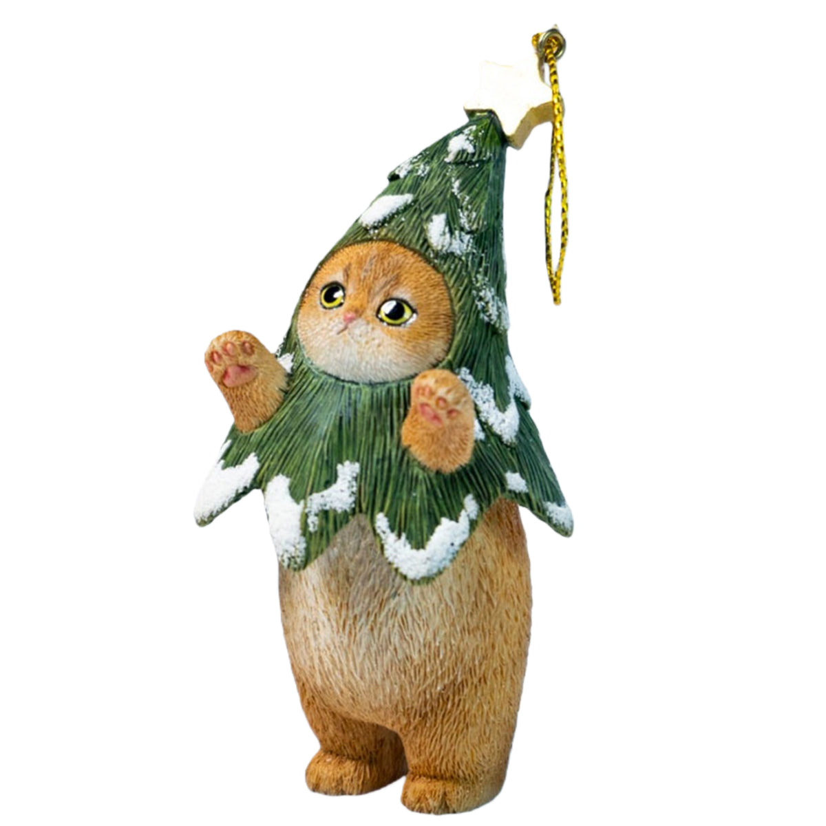 JXK Christmas Cat Tree Static Expertly Hand-Painted Lifelike Animal Figurine