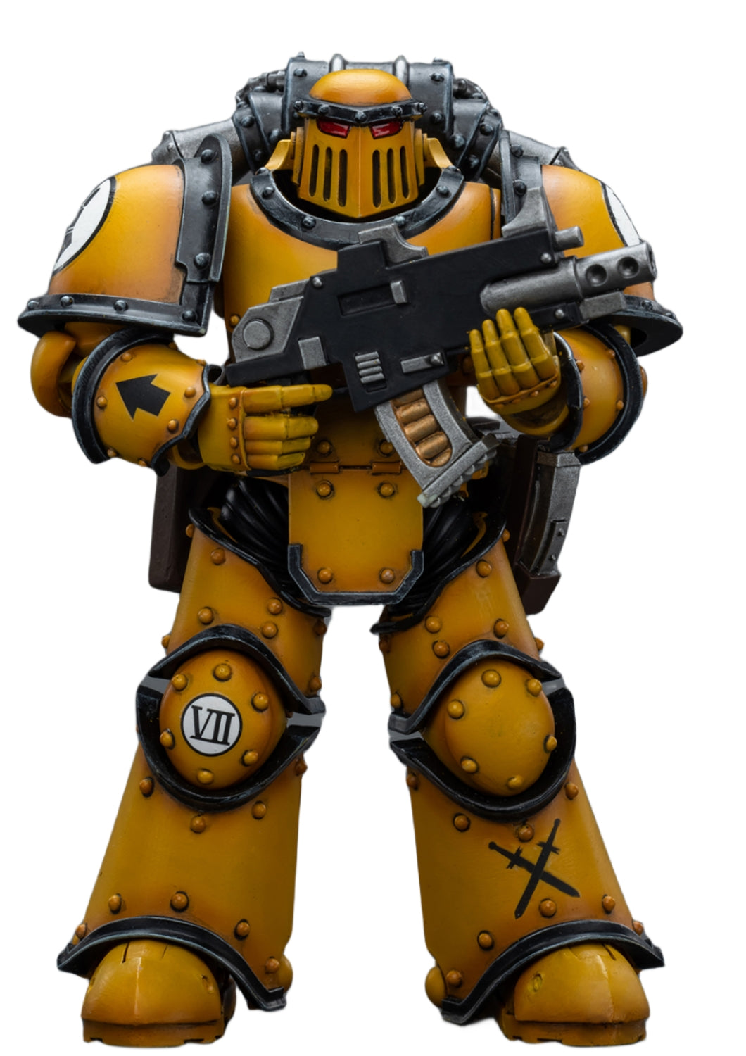 Figurine de collection JoyToy 40K : Imperial Fists Legion MkIII Tactical Squad Legionary avec Bolter, figurine d'action à l'échelle 1:18 JT9077
