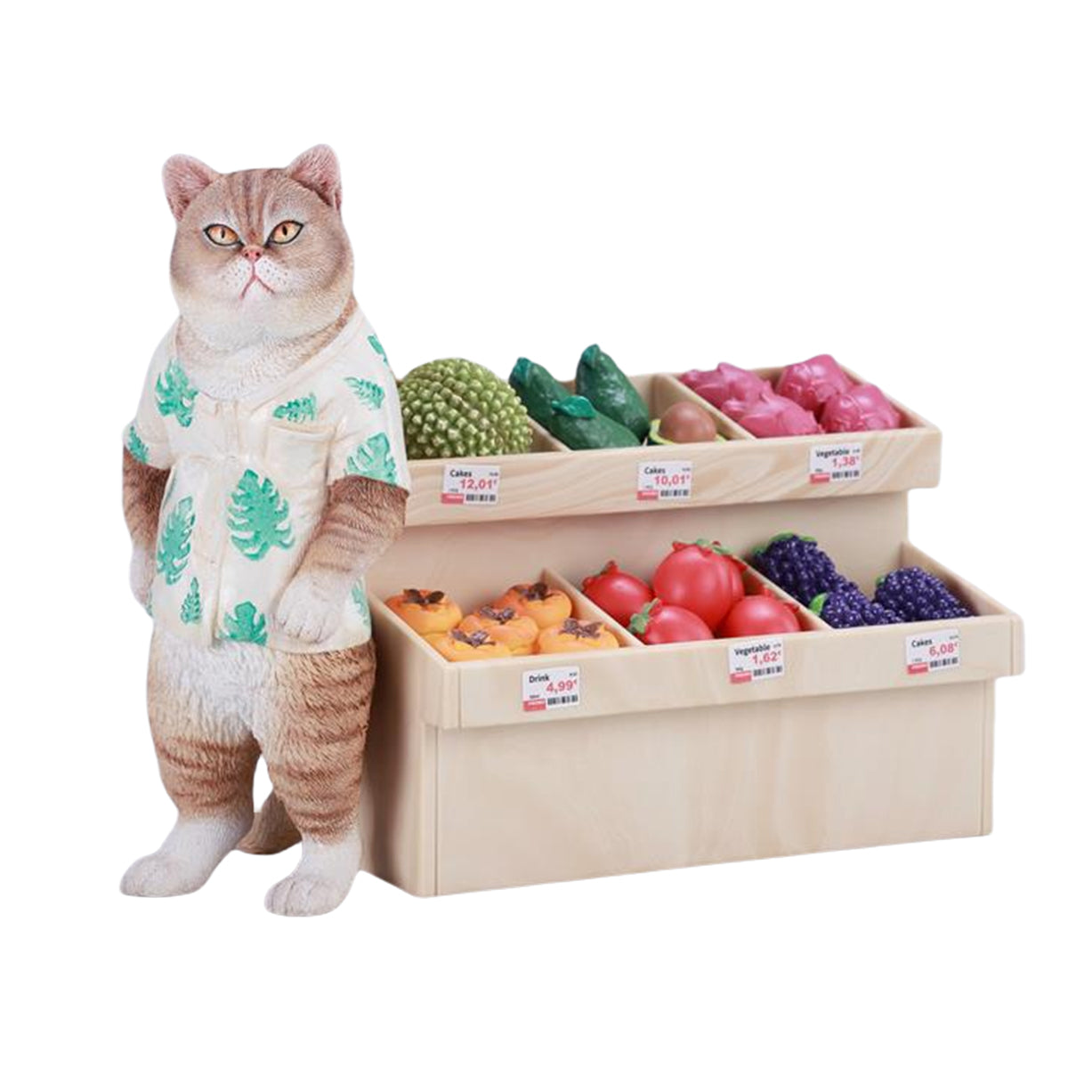 JXK, Tropical Cat Stand, Static Cat Animal Figurine