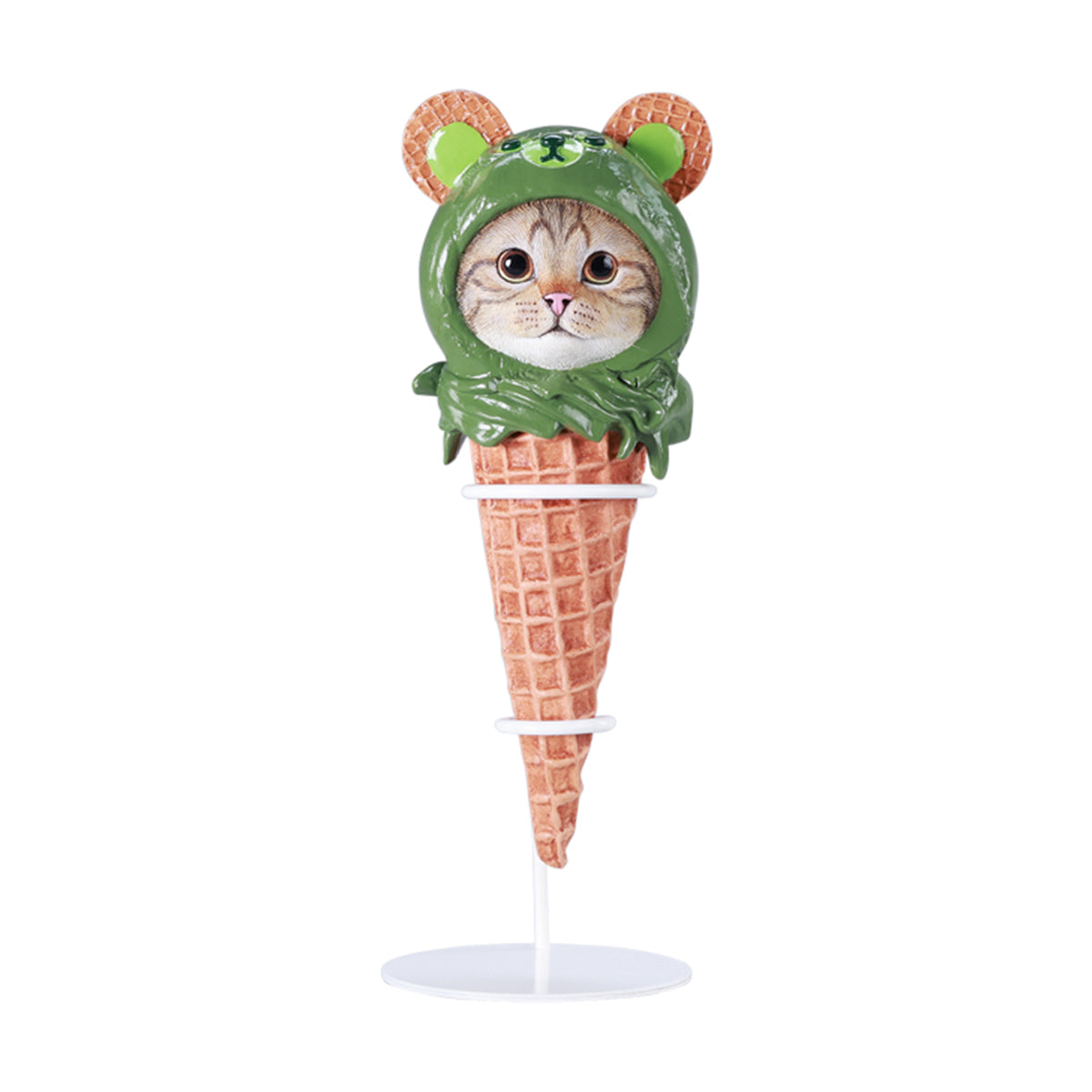 JXK Kitty Cone Cat Figurine 2.0 Static Expertly Hand-Painted Lifelike Animal Figurine