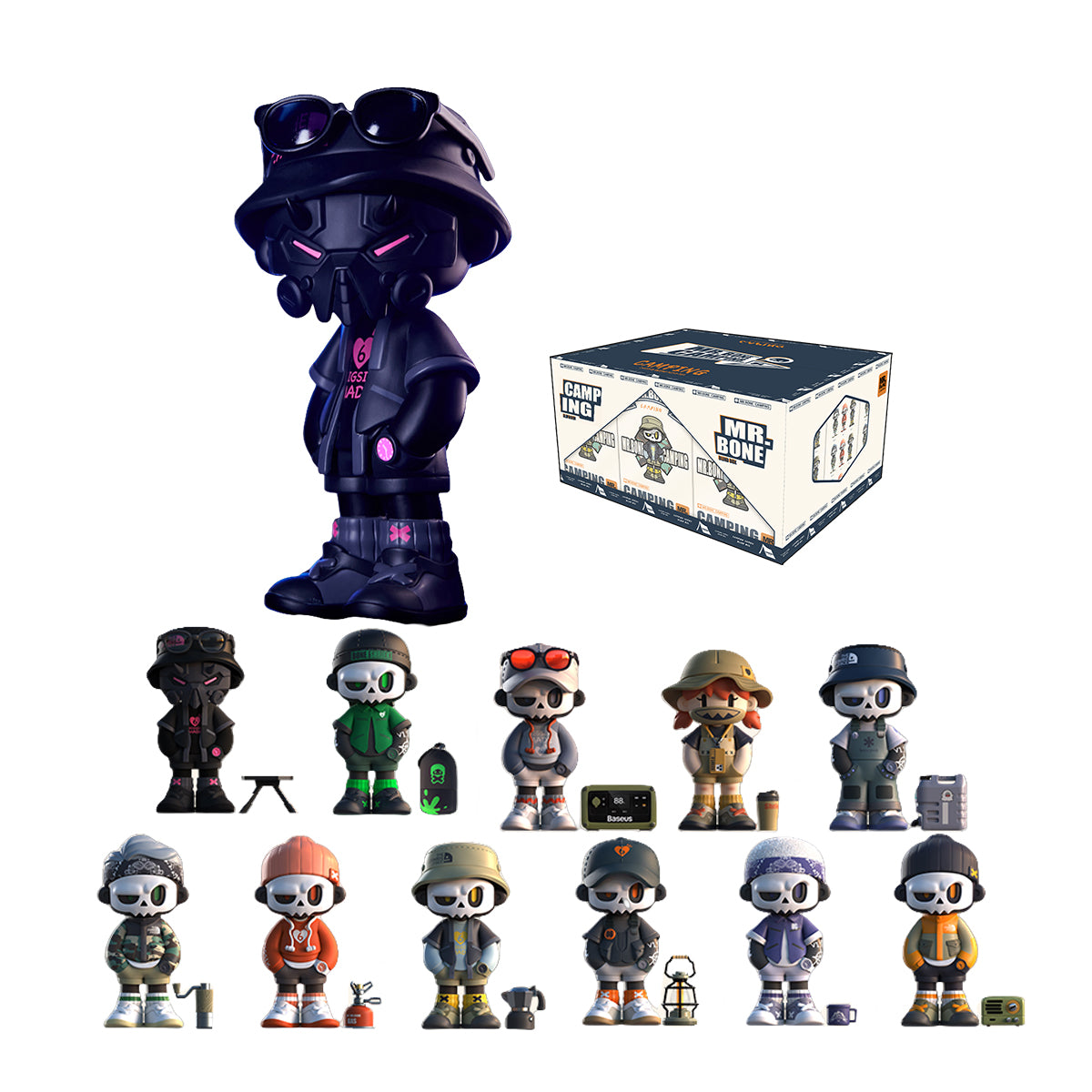 MR.BONE Fourth Generation Camping Mask Blind Box Figure