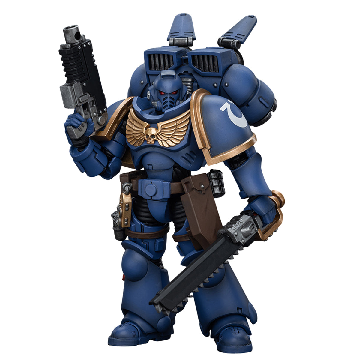 Figurine de collection JoyToy Warhammer 40K : Ultramarines Jump Pack Intercessors Intercessor 2, figurines articulées à l'échelle 1:18 JT4393
