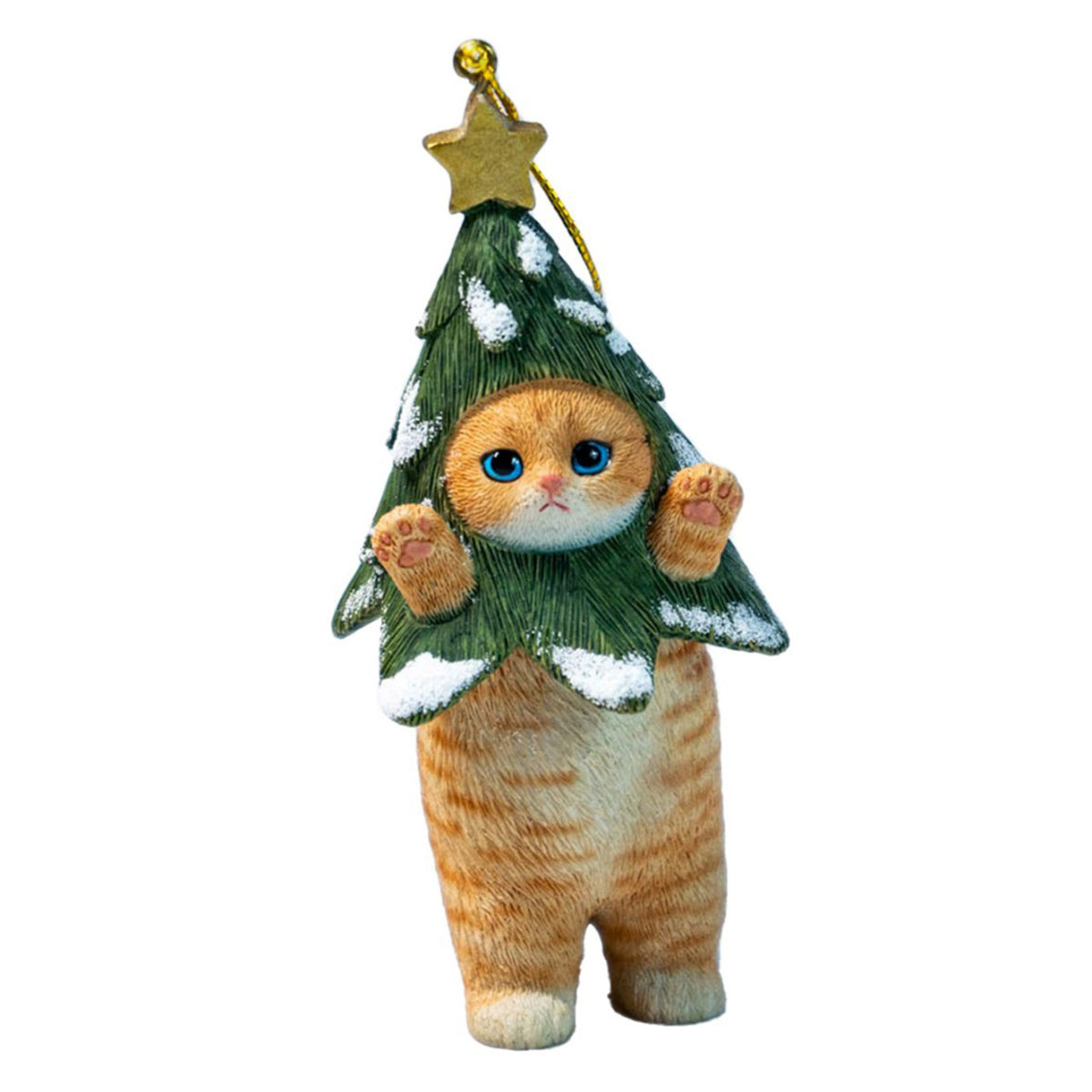 JXK Christmas Cat Tree Static Expertly Hand-Painted Lifelike Animal Figurine