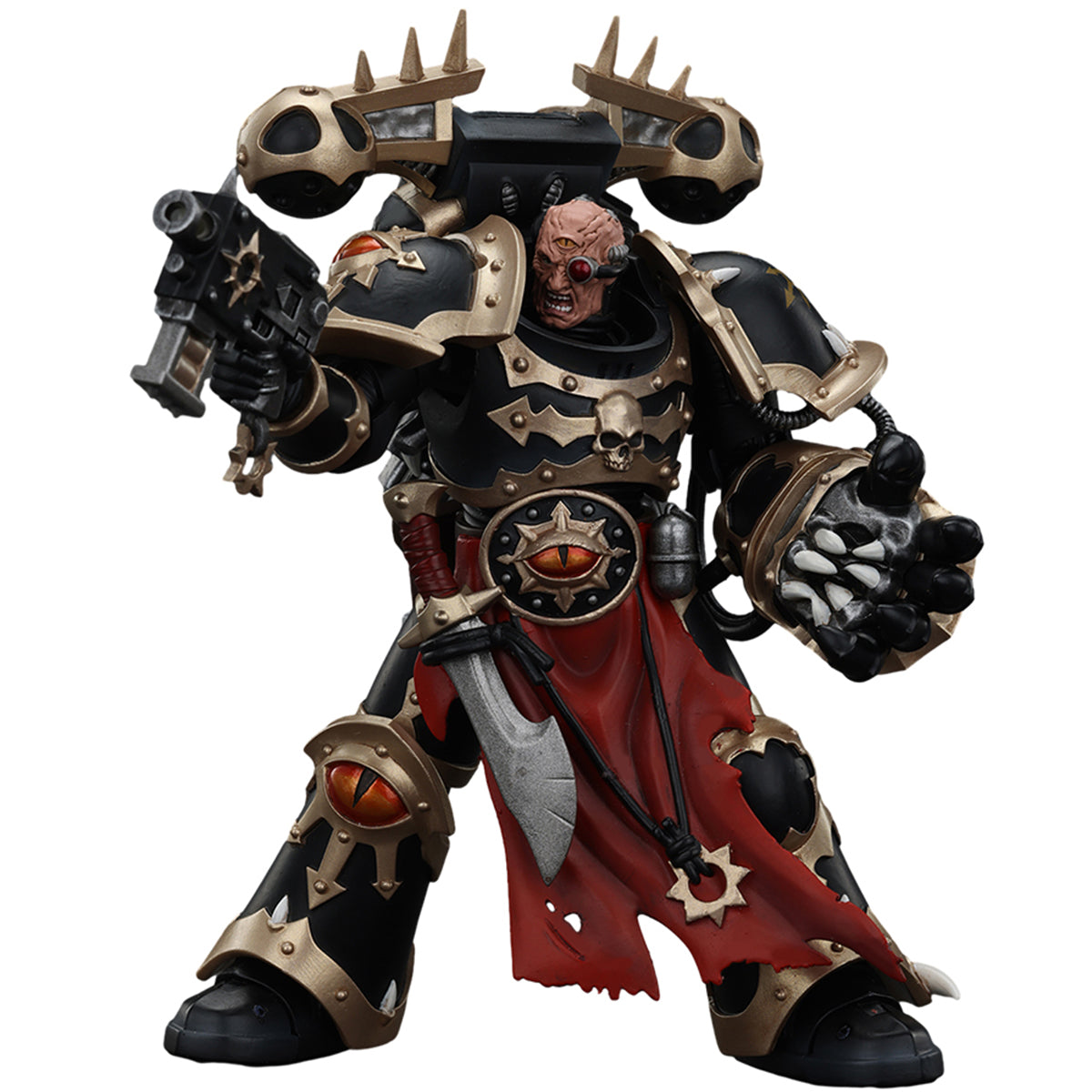 Figuras de acción JOYTOY Warhammer 40,000 Chaos Space Marines Black Legion Chosen con pistola bólter y puño de combate