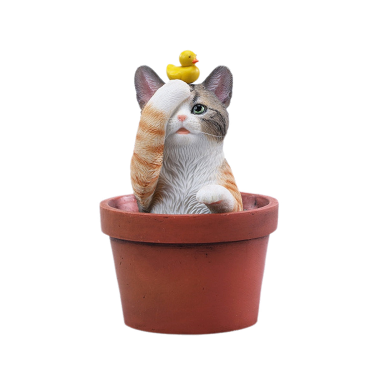 kitty様⑨⓪ JXK Collectible Cat Figure: Flowerpot Cat, Expertly Hand