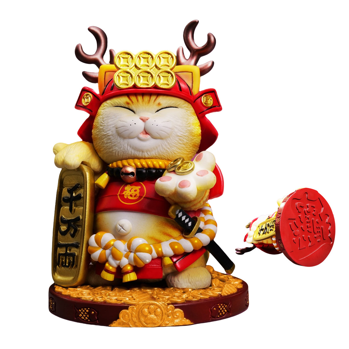 ZFS studio Plutus Cat Mini Edition Red Color Animal Figurine