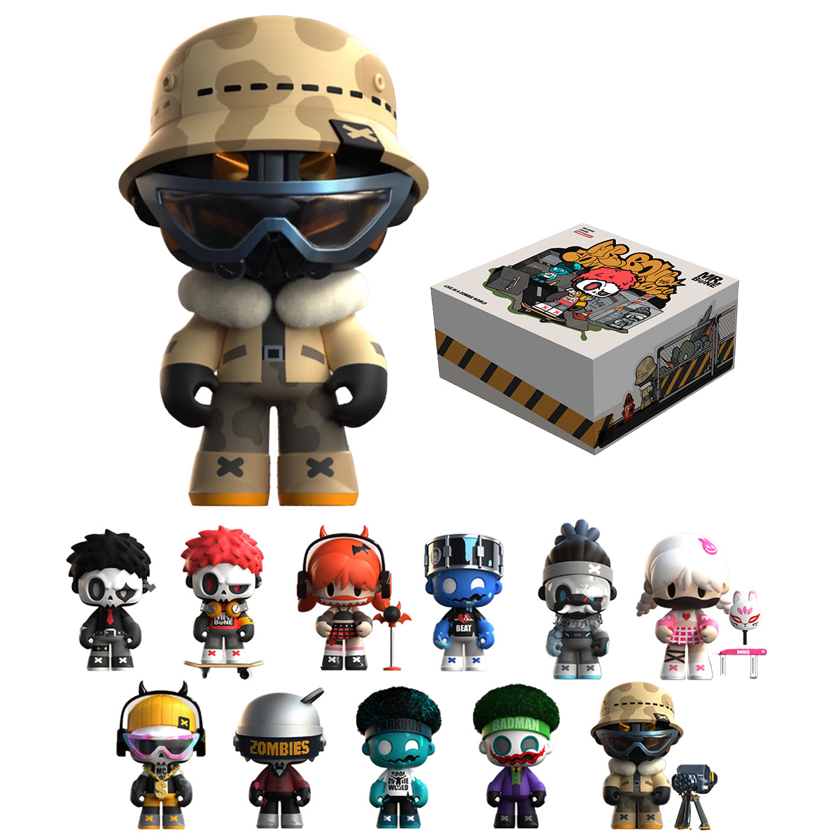MR.BONE Jonior 2 Generation Live in a Zombie World Biochemical Street Series Blind Box Figure