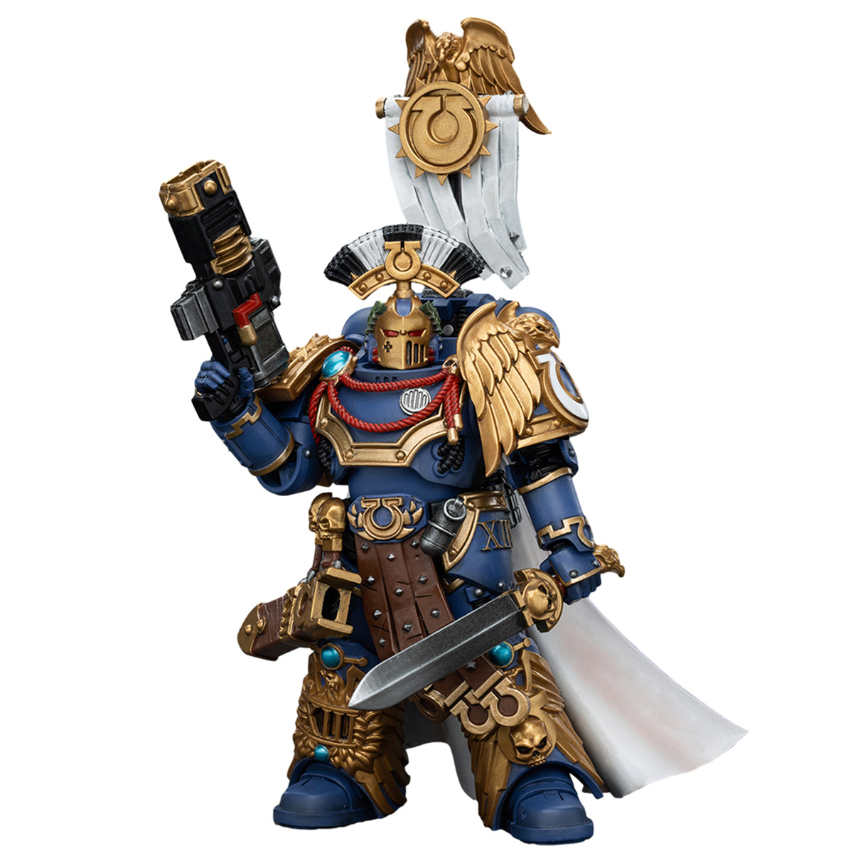 JOYTOY Warhammer La Herejía de Horus, Figura de acción de la Legión de los Ultramarines Pretor con Espada de Energía y Serpenta Volkite.