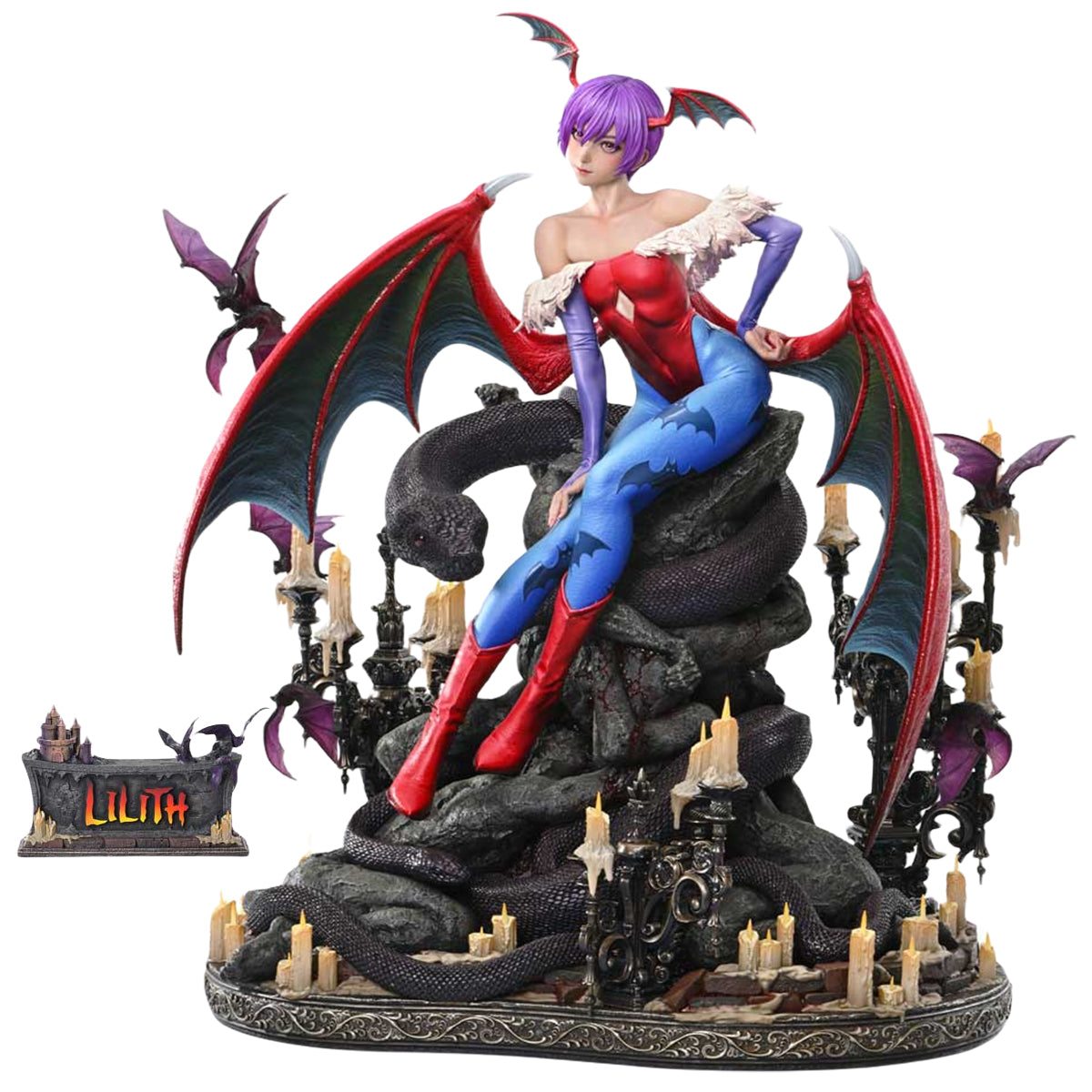 Prime 1 Statue, Darkstalkers Real Elite Masterline Darkstalkers Lilith, 1/4 Scale Art Figurine