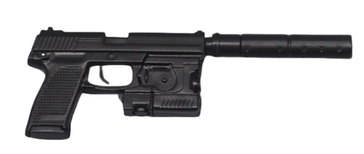 ZYTOYS 1/6 Scale MK23 SOCOM Accessory Model Set, ZY2009D Black Miniature for 12-inch Action Figures, Collectible Soldier Accessory