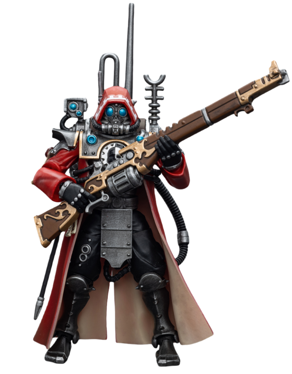 Figurine de collection JoyToy 40K : Ranger Adeptus Mechanicus Skitarii avec Data-Tether, échelle 1:18, JT7868 (Ranger avec Data-Tether)