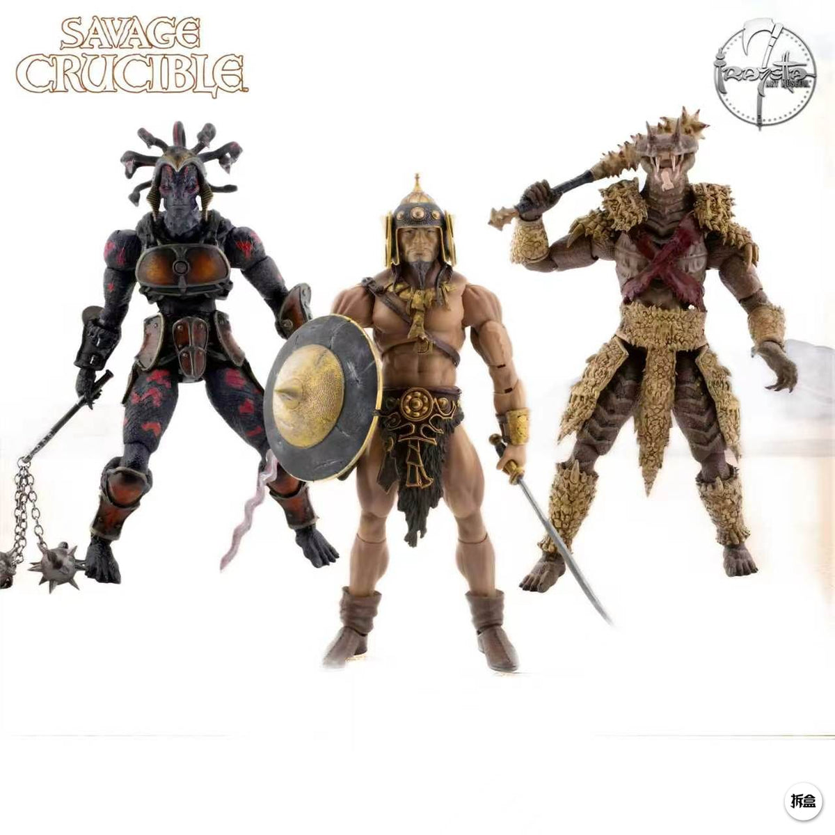 Harvinger Studios Savage Crucible Wave 4 Set'Karra the Dune Reaper & Naa'Om Arkon & Kubla Khan Frazetta 1/12 Scale Action Figure